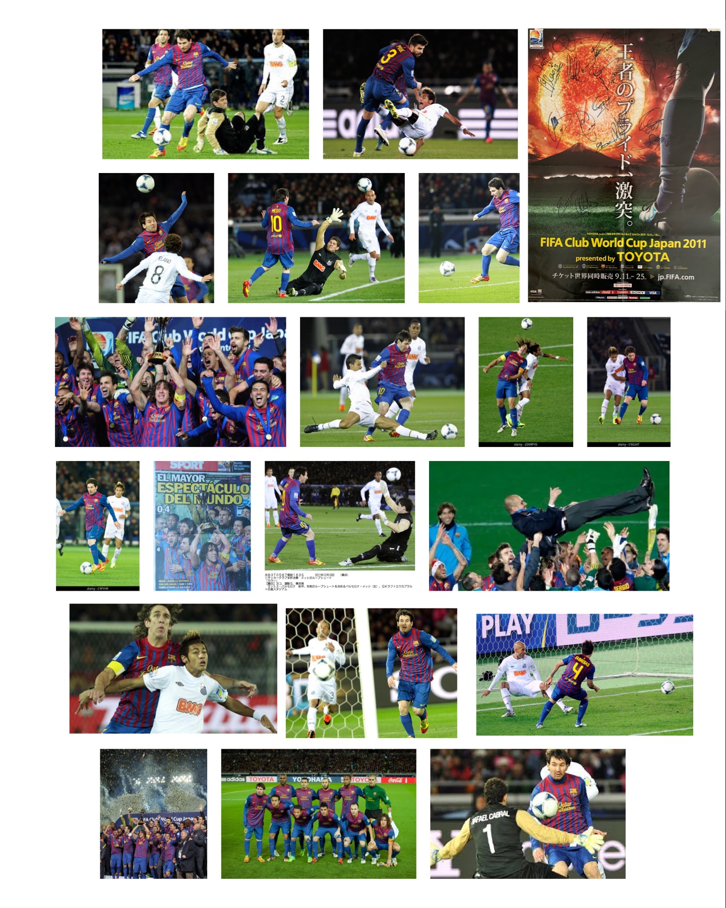 Pòster Final Mundial Clubs 2011 signat pels jugadors FC Barcelona Pòster Final Mundial Clubs 2011 signat pels jugadors FC Barcelona