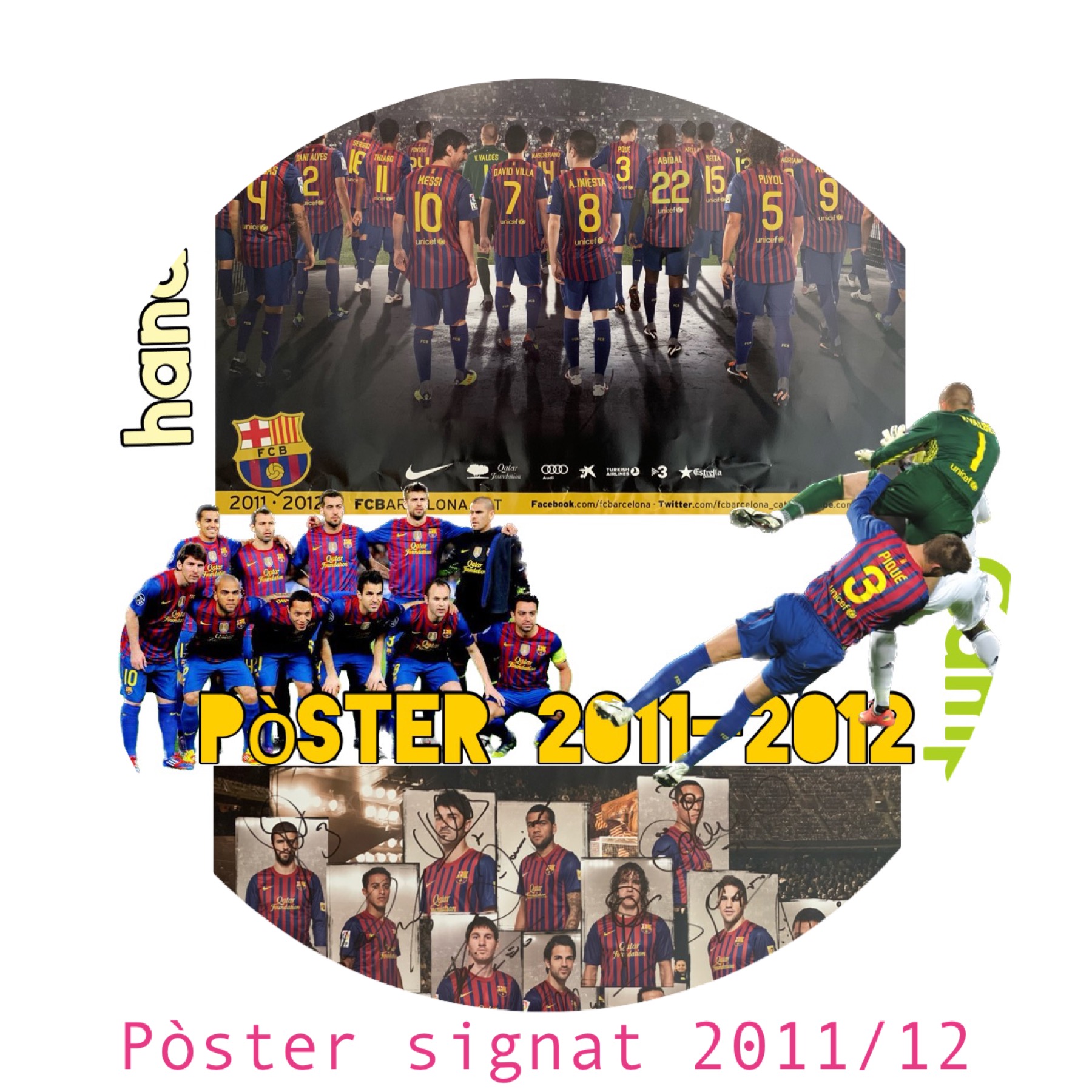 Pòster FC Barcelona 2011-2012 signat pels jugadors