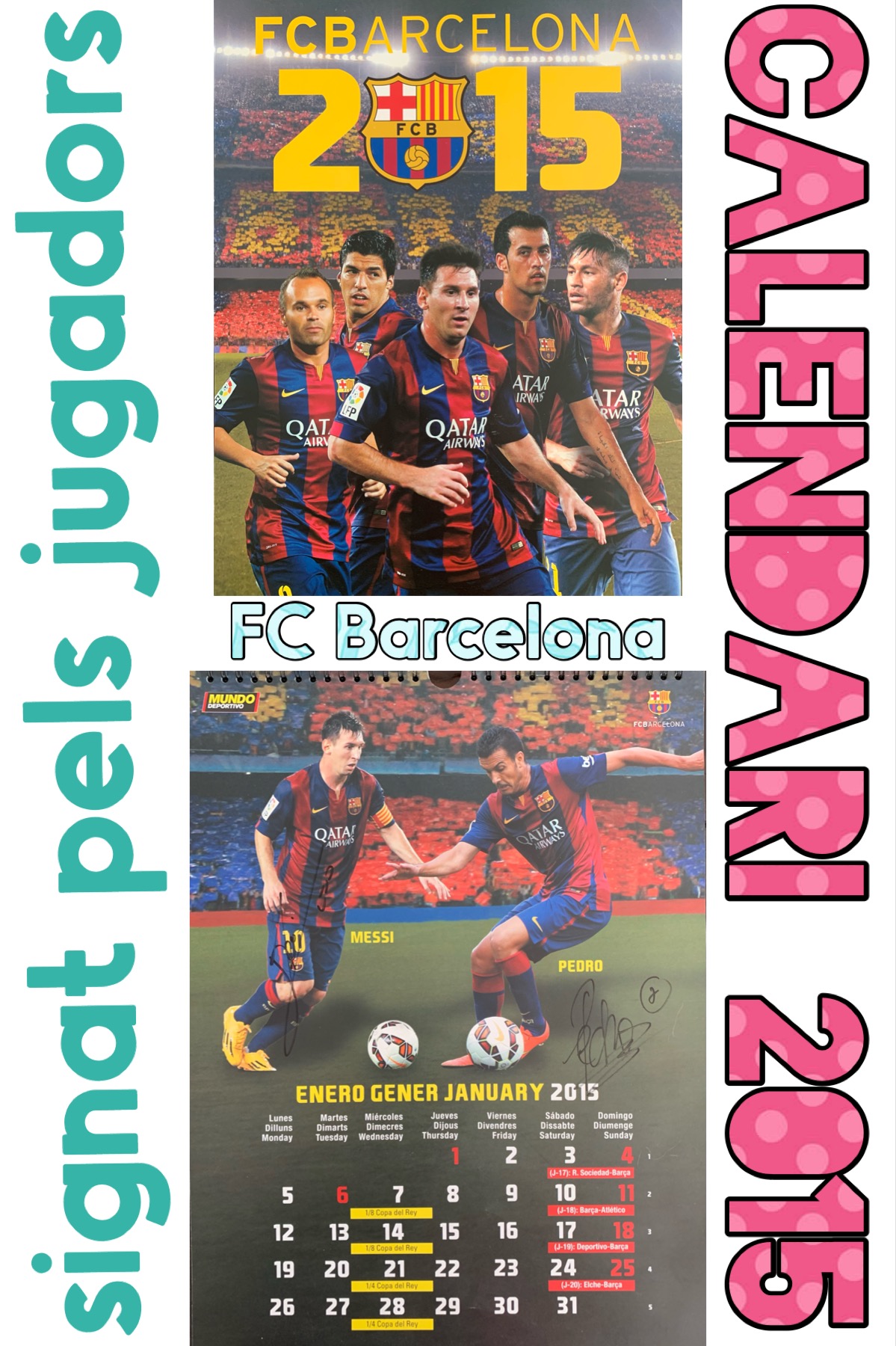 Calendari el Mundo Deportivo 2015 signat pels jugadors del FC Barcelona