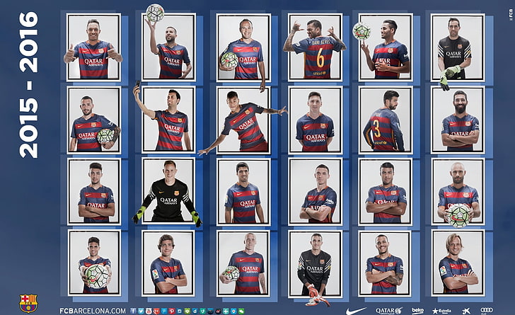 Pòster FCBarcelona 2015/16 signat pels jugadors del Barça