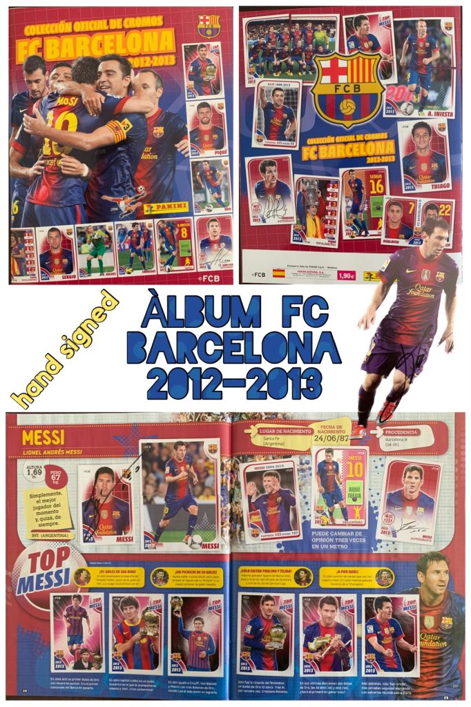 Àlbum 2012-2013 signat pels jugadors FC Barcelona Panini