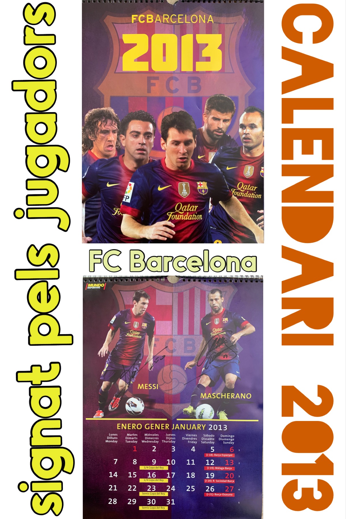 Calendari el Mundo Deportivo 2013 signat pels jugadors del FC Barcelona