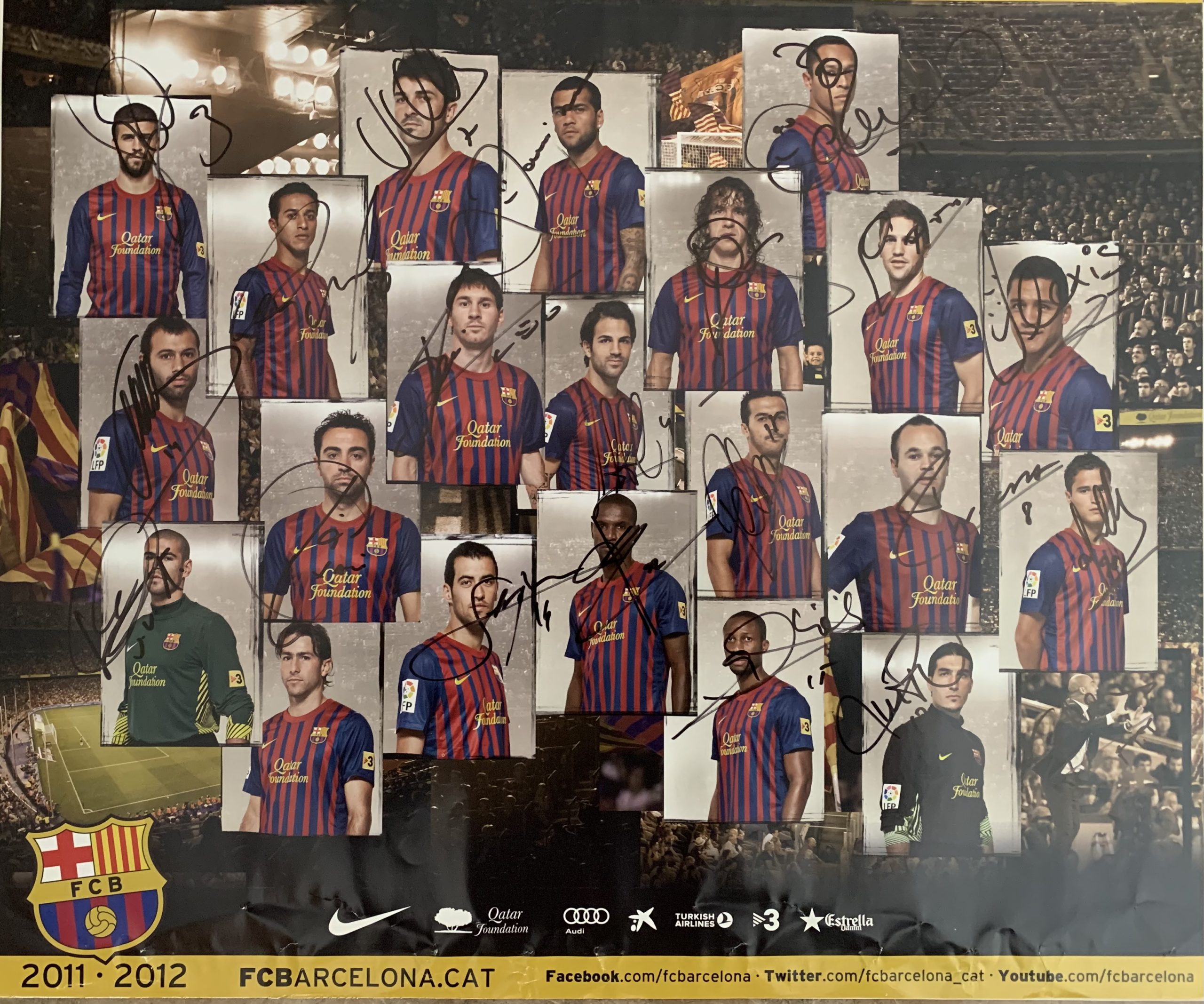 Pòster FC Barcelona 2011-2012 signat pels jugadors