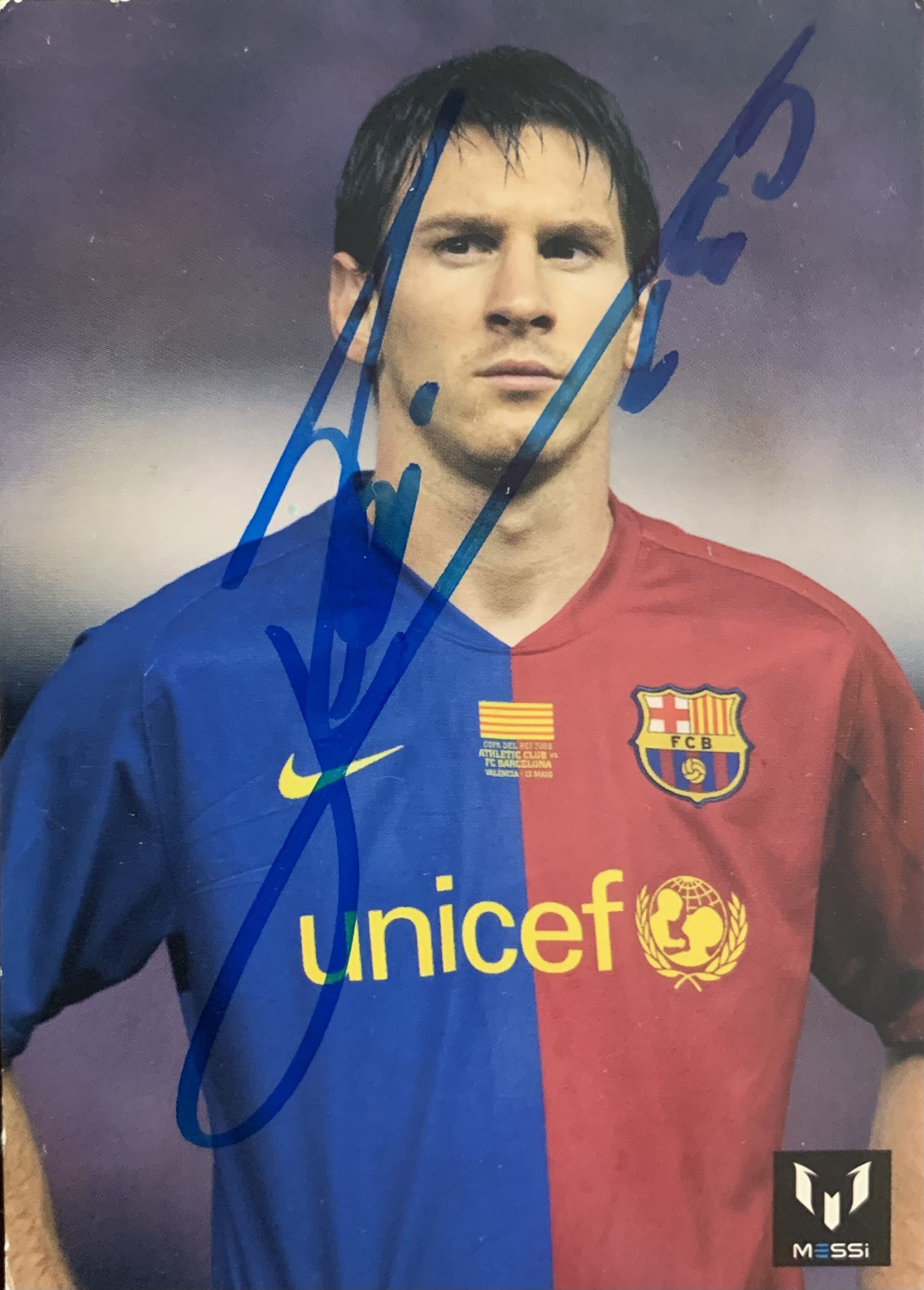 leo MESSI 2002-2013 àlbum de cromos icons.com hand signed Barça Argentina
