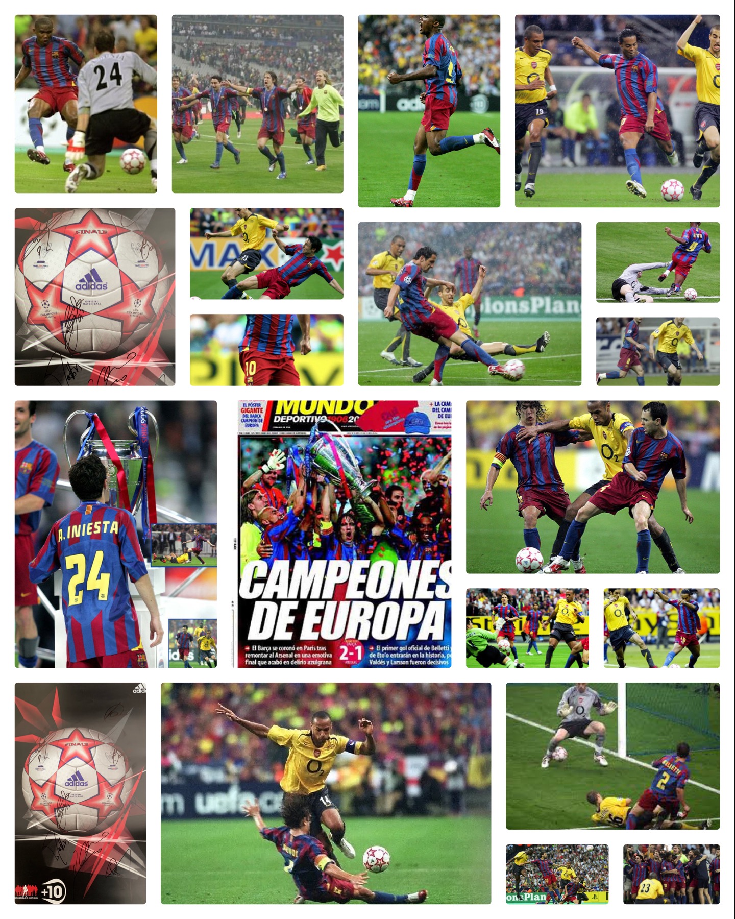 Pòster pilota adidas final Champions League 2006 FC Barcelona signat pels jugadors del Barça