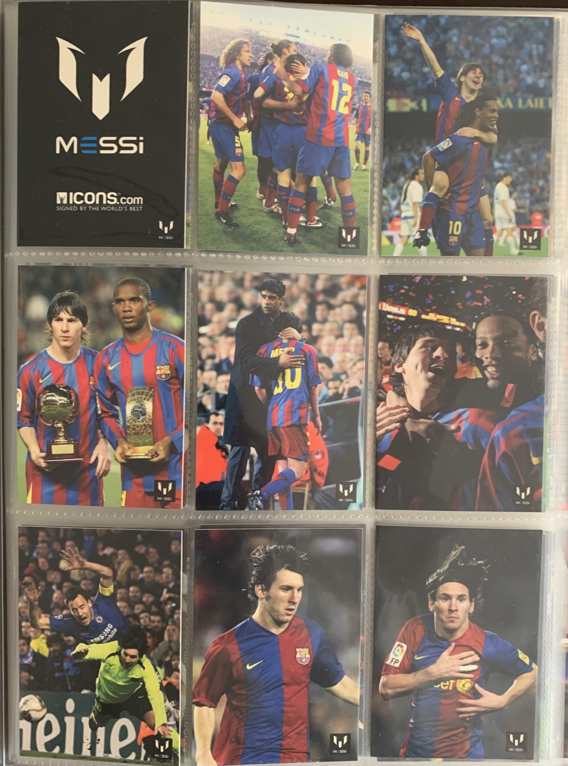 leo MESSI 2002-2013 àlbum de cromos icons.com hand signed Barça Argentina