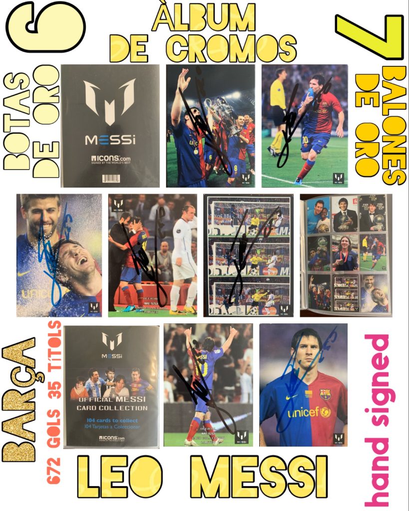 leo MESSI 2002-2013 àlbum de cromos icons.com hand signed Barça Argentina