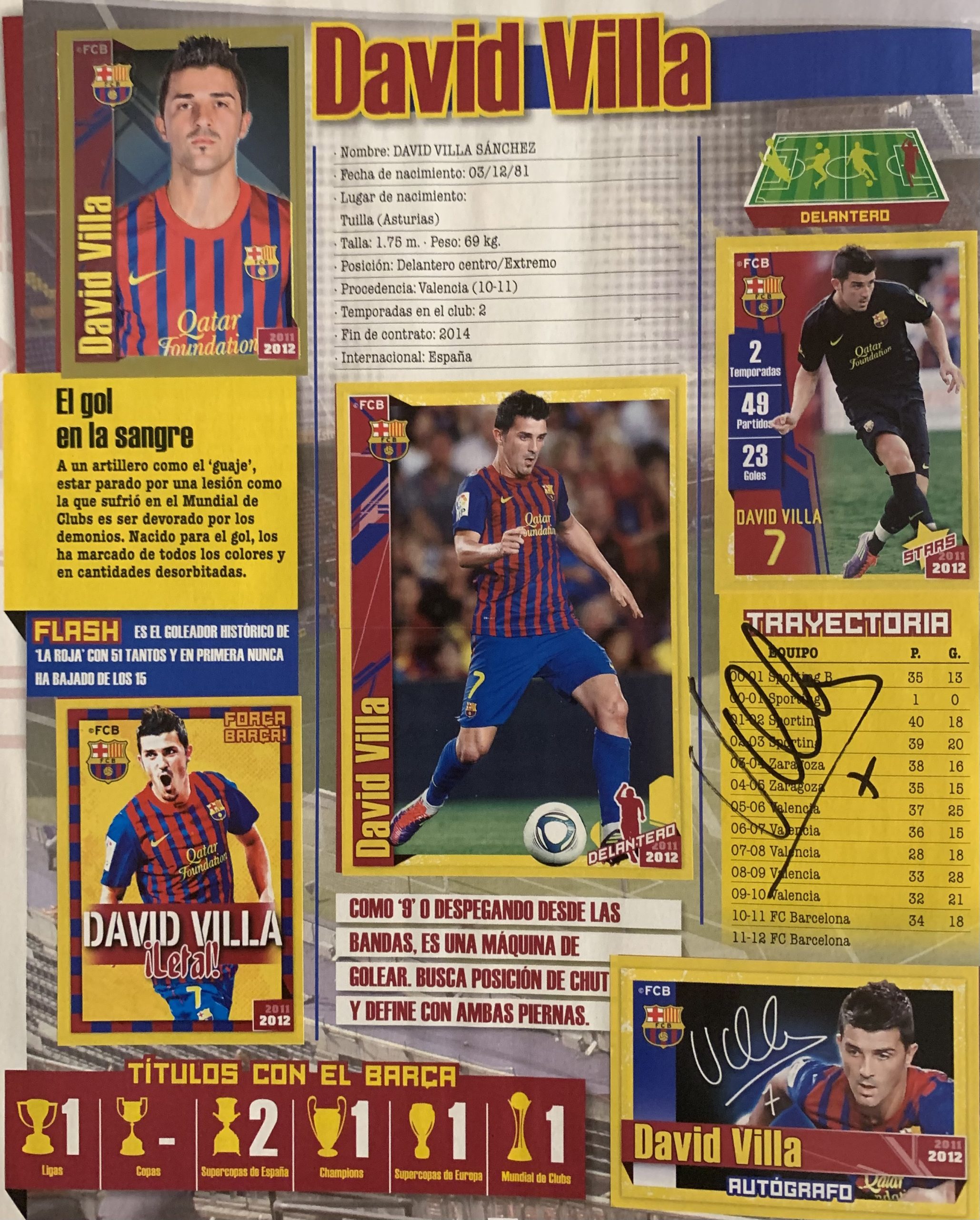 Colección FCBARCELONA 2011-2012 signat pels jugadors del Barça Villa