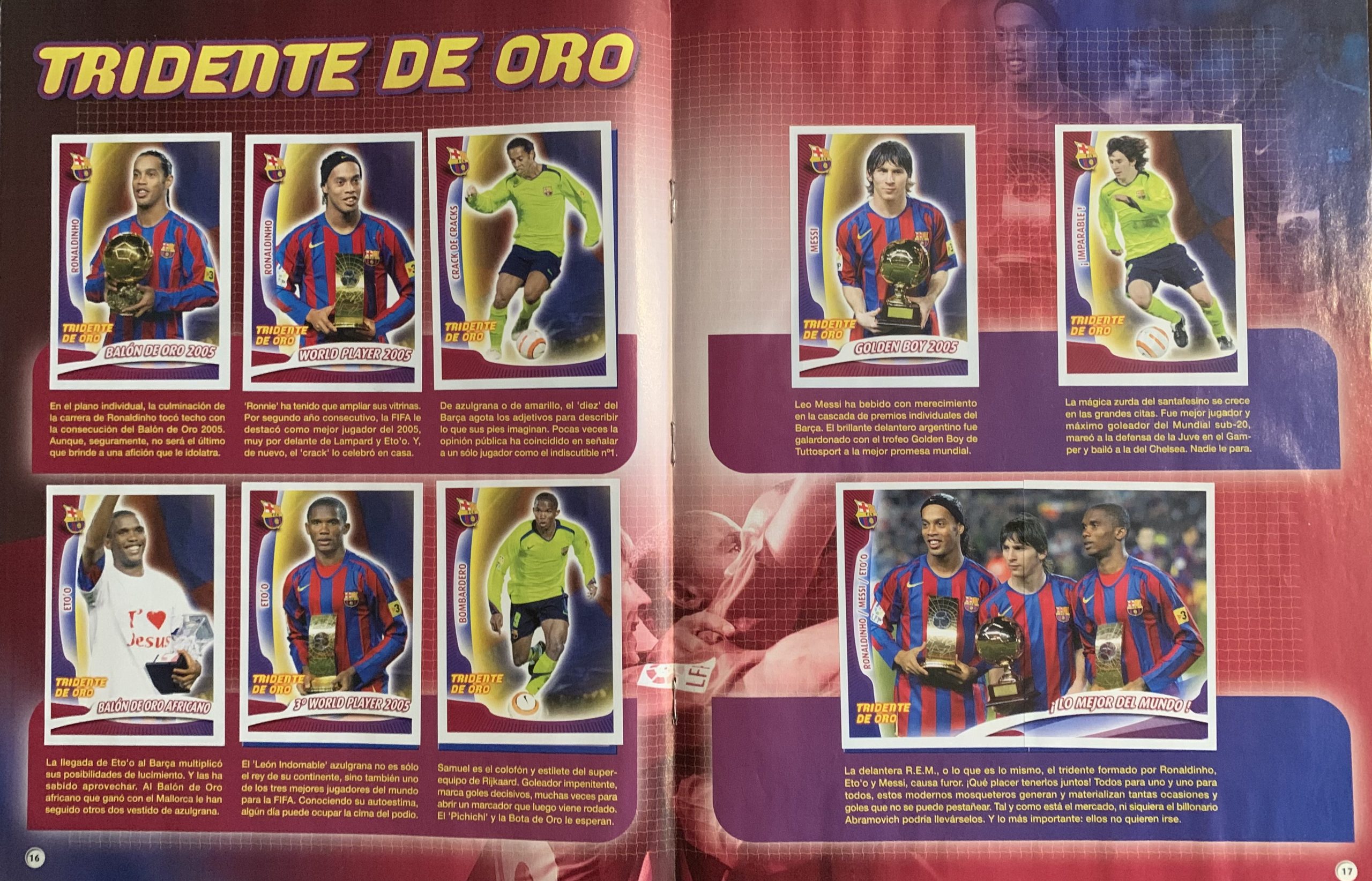 Àlbum de cromos FC Barcelona signat jugadors del Barça temporada 2005-2006 