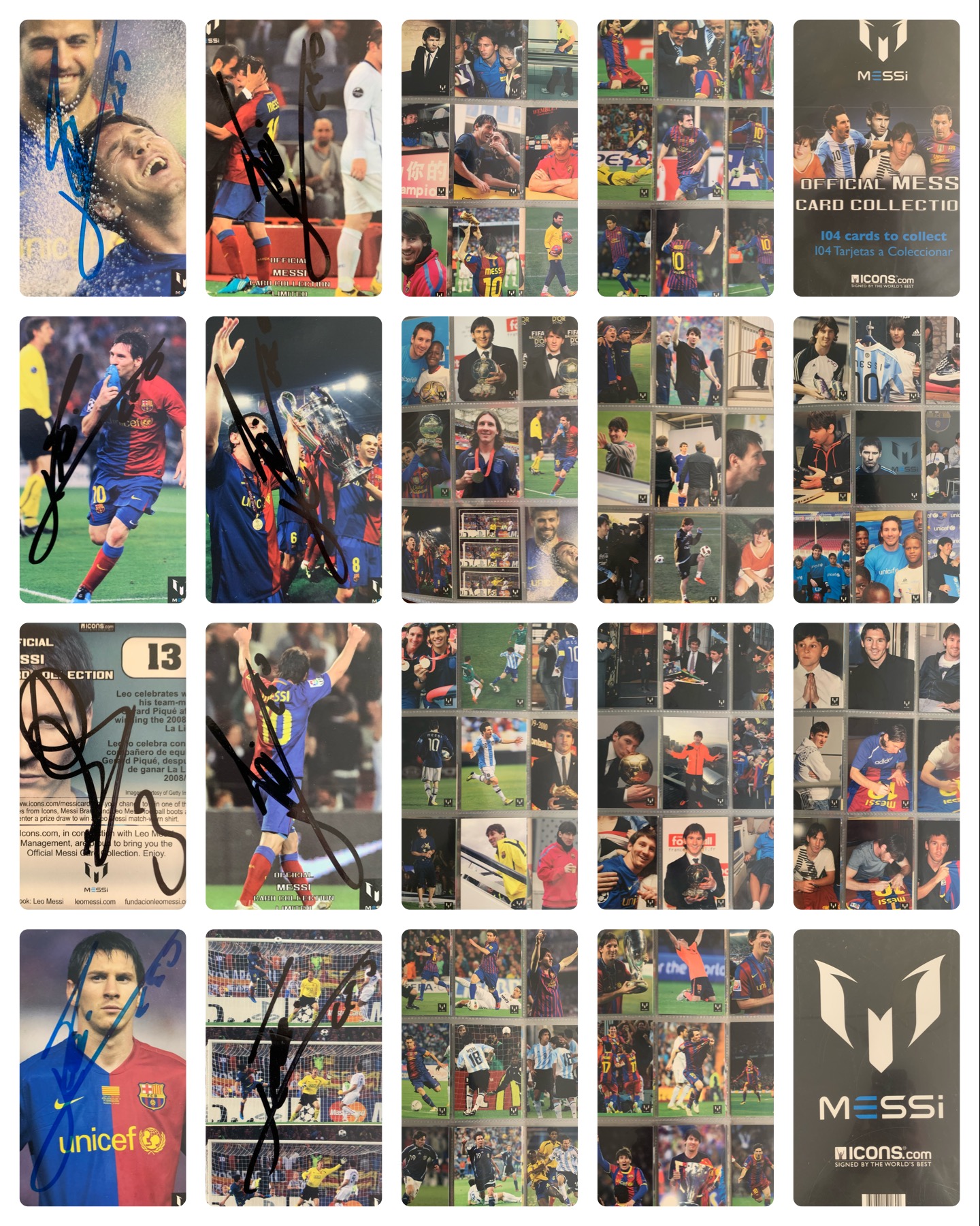 leo MESSI 2002-2013 àlbum de cromos icons.com hand signed Barça Argentina