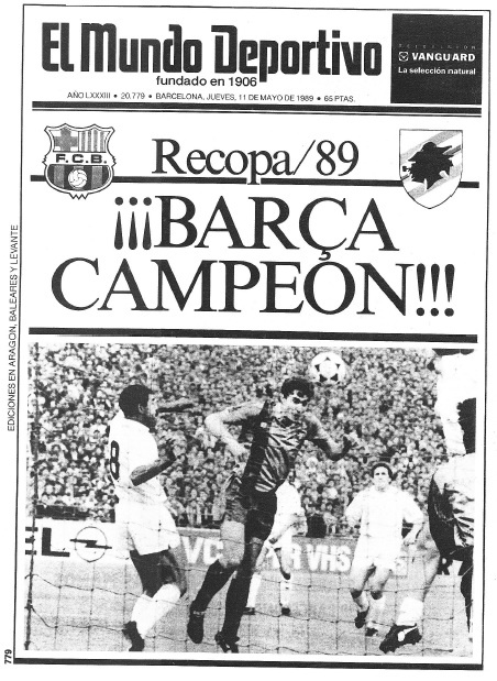 El mundo deportivo Recopa 1989 Barça campeón