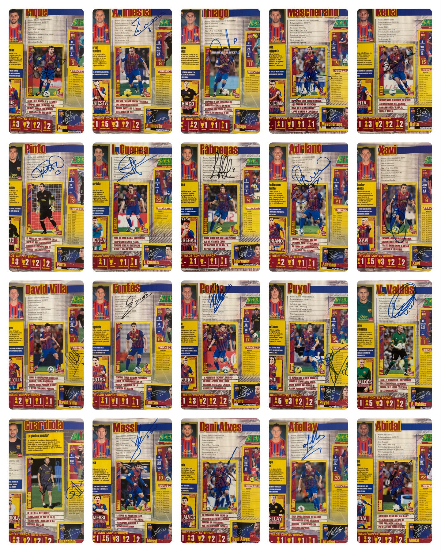 Colección FCBARCELONA 2011-2012 signat pels jugadors del Barça