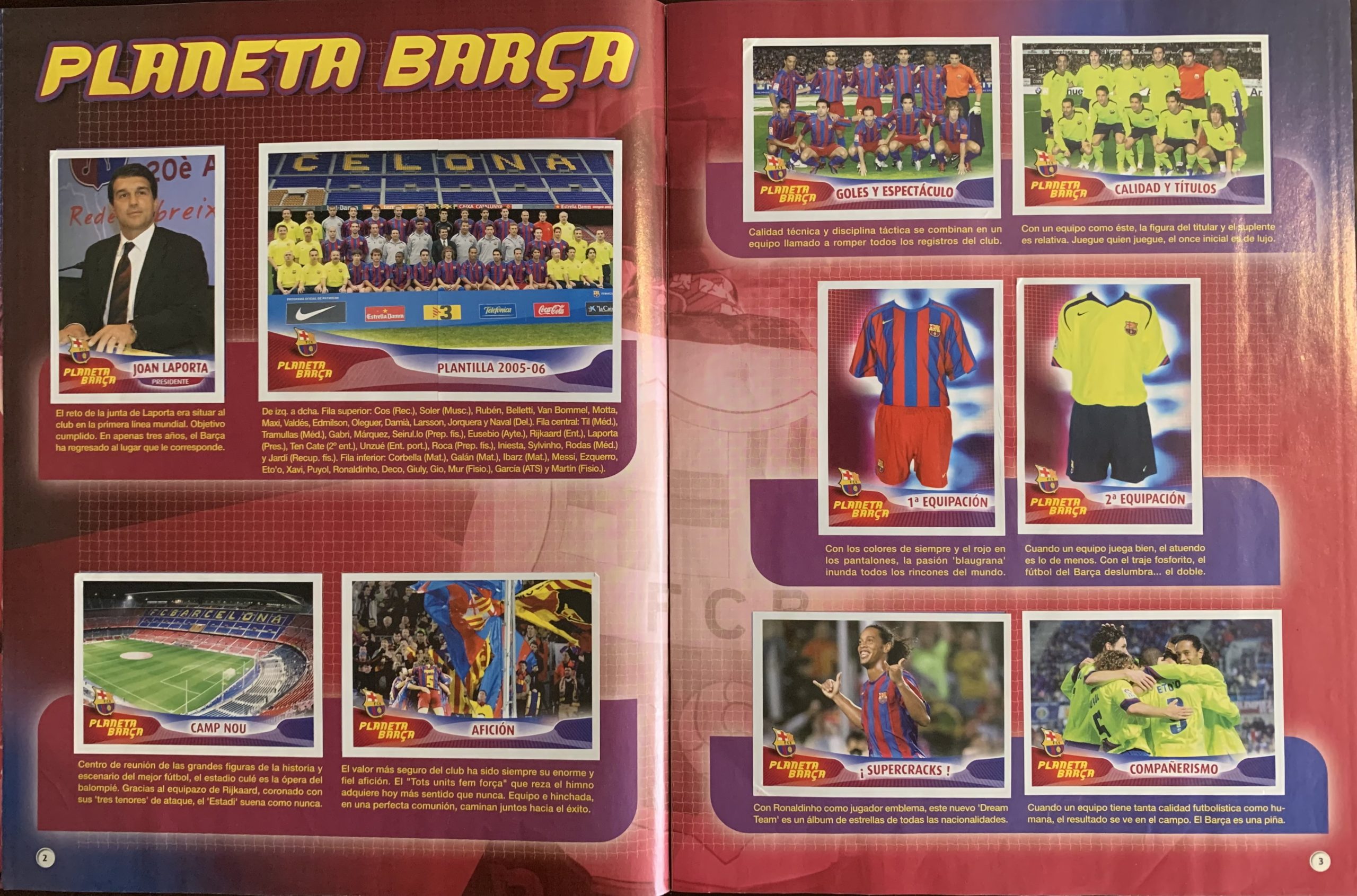 Àlbum de cromos FC Barcelona signat jugadors del Barça temporada 2005-2006