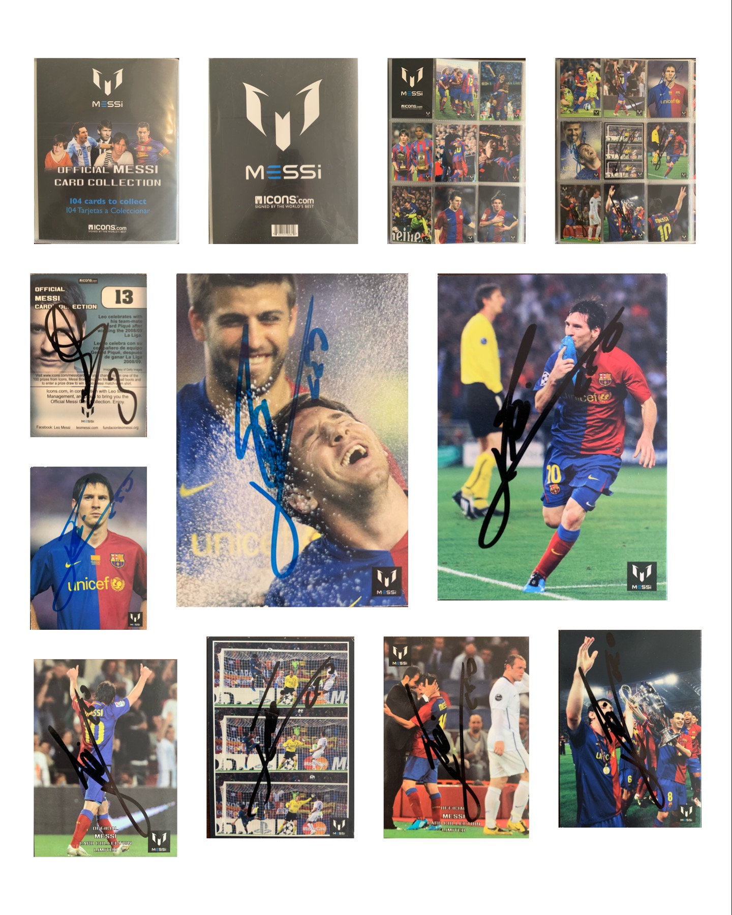 leo MESSI 2002-2013 àlbum de cromos icons.com hand signed Barça Argentina