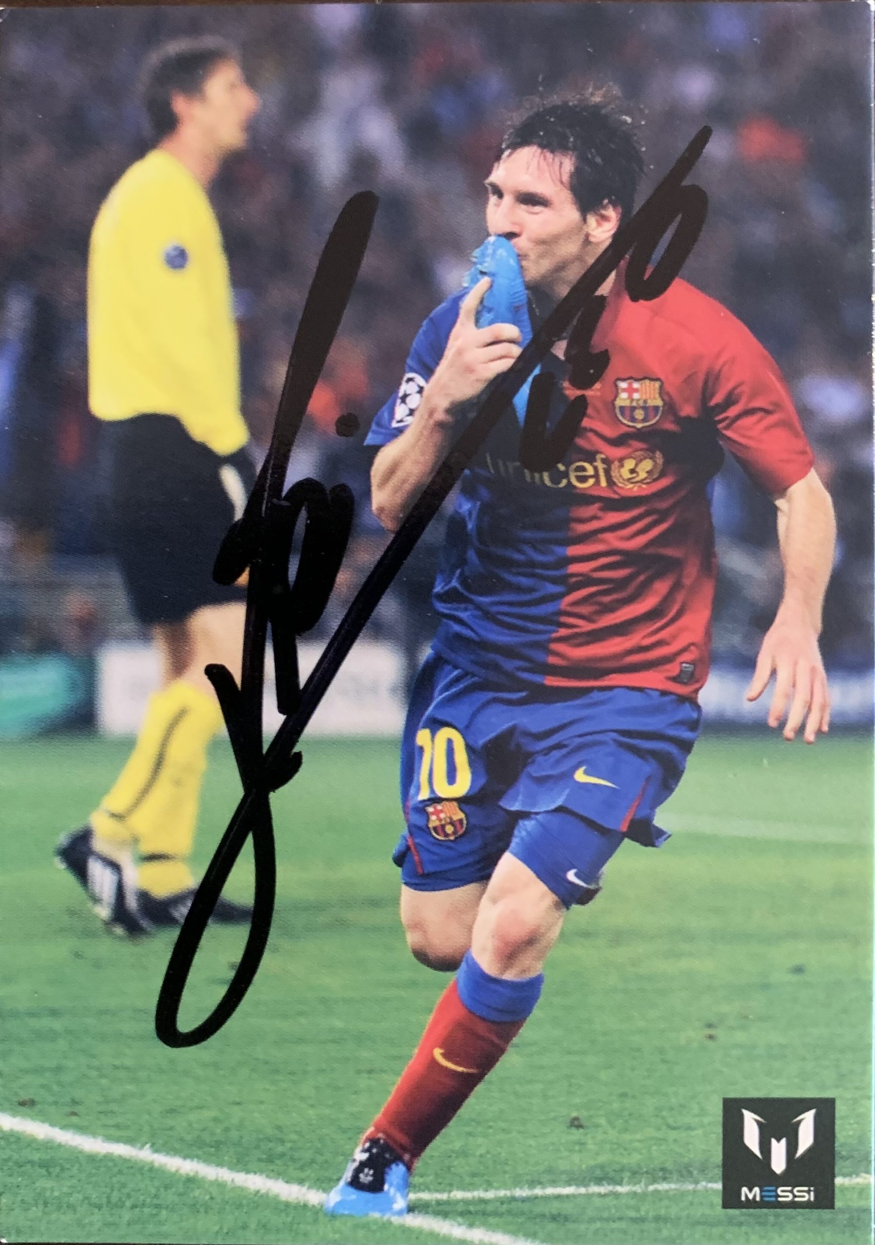 leo MESSI 2002-2013 àlbum de cromos icons.com hand signed Barça Argentina