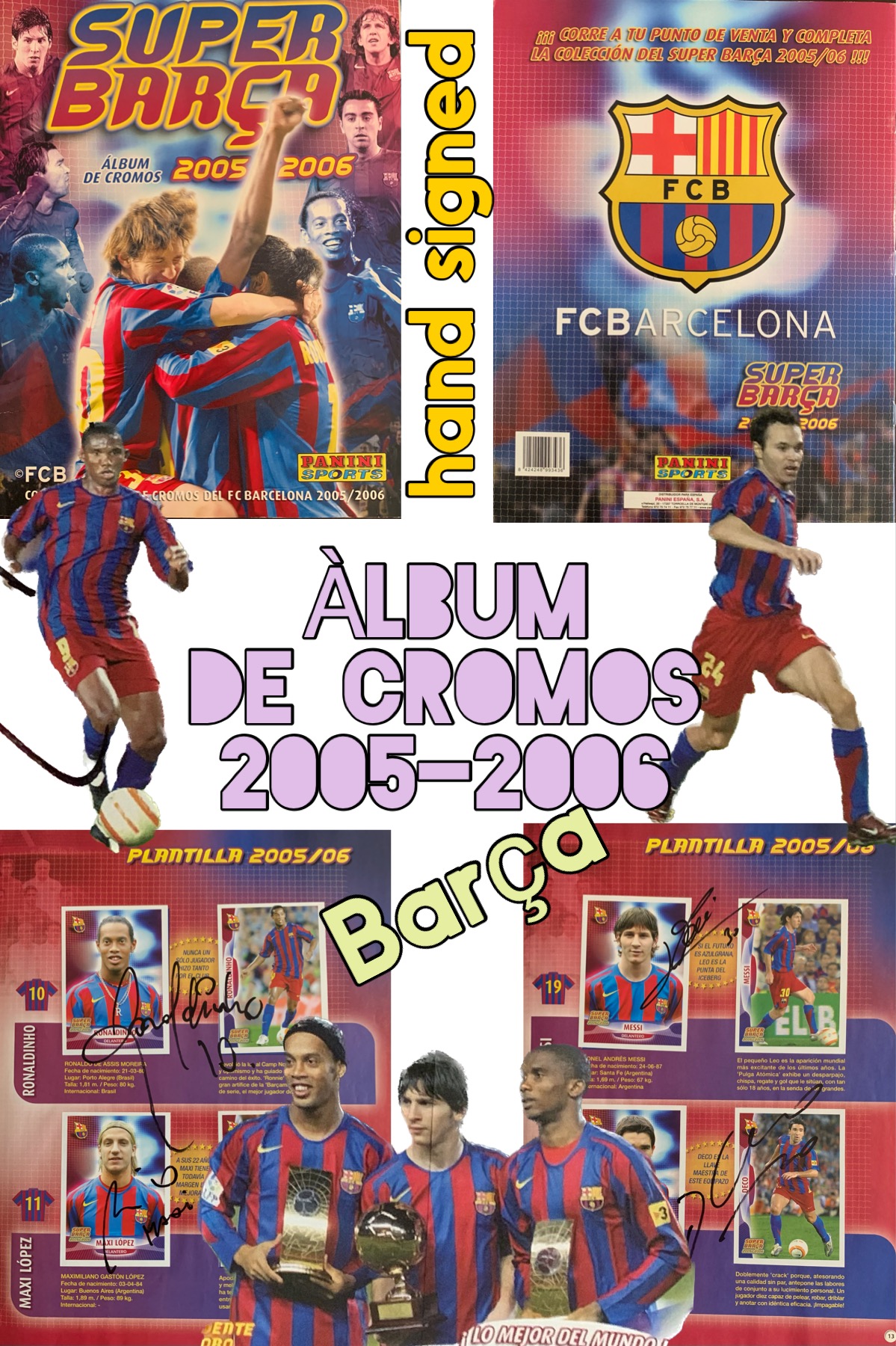 Àlbum de cromos FC Barcelona signat jugadors del Barça temporada 2005-2006