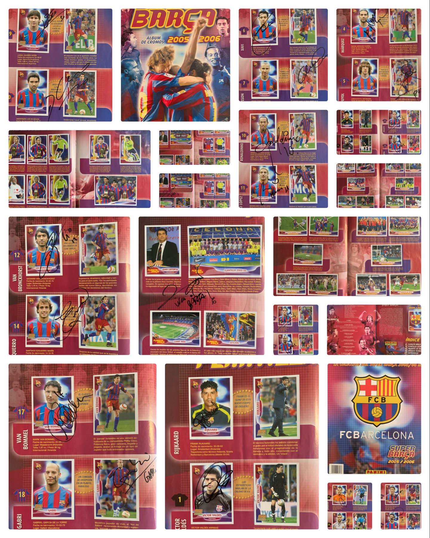 Àlbum de cromos FC Barcelona signat jugadors del Barça temporada 2005-2006