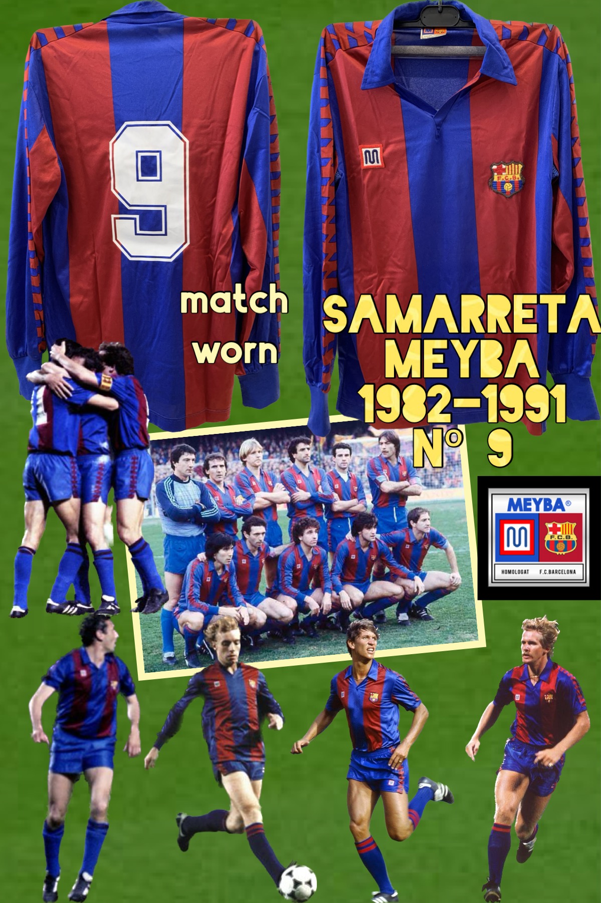 Samarreta FC Barcelona meyba 1982-1991 match worn número 9