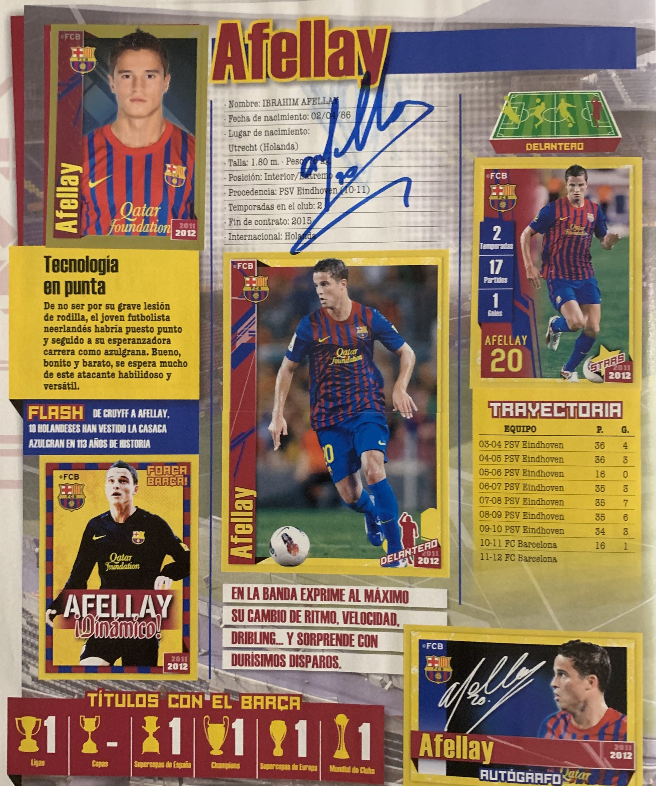 Colección FCBARCELONA 2011-2012 signat pels jugadors del Barça