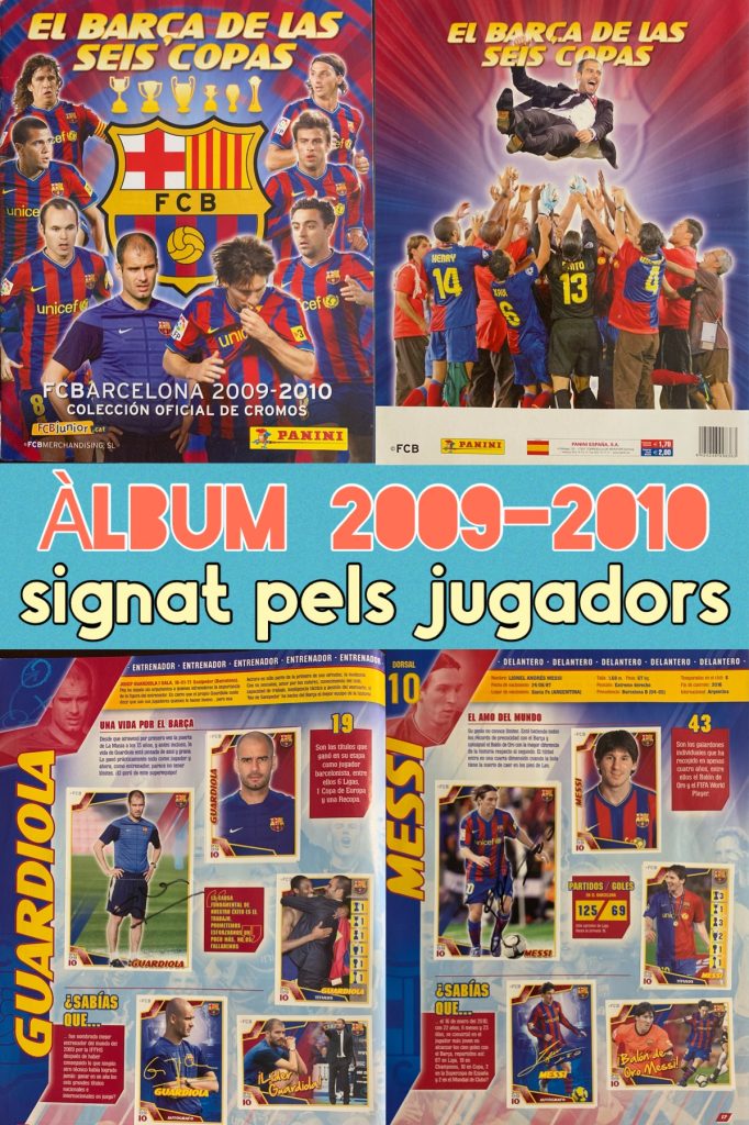 Temporada 2009-2010 FCBarcelona àlbum de cromos signat pels jugadors