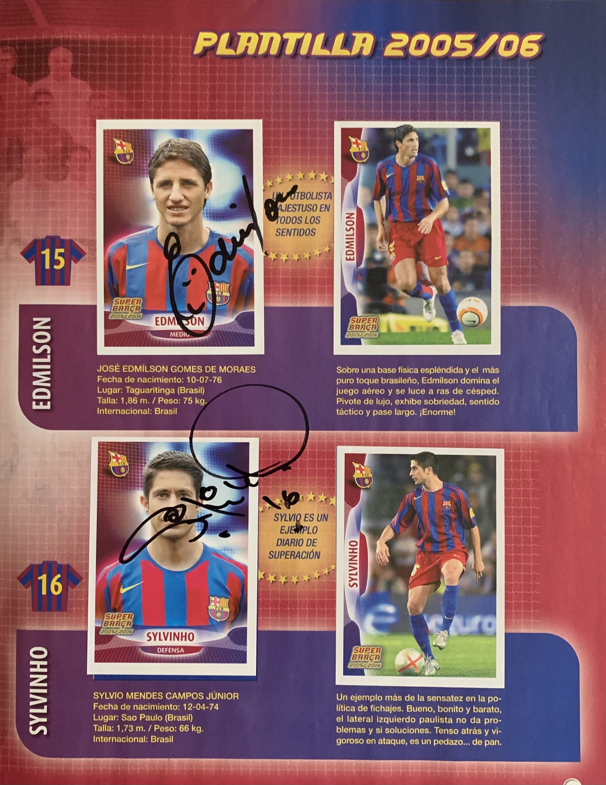 Àlbum de cromos FC Barcelona signat jugadors del Barça temporada 2005-2006 