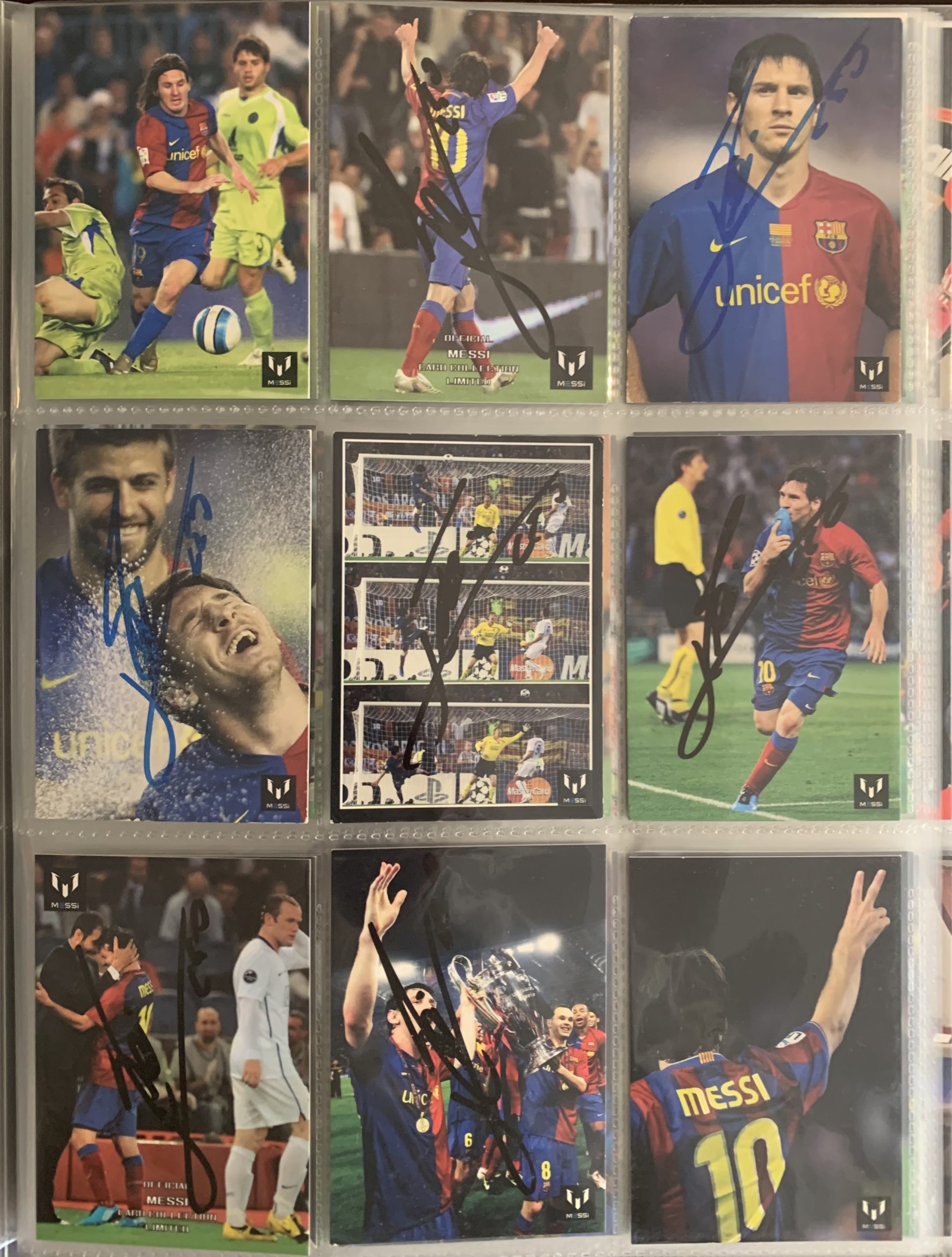 leo MESSI 2002-2013 àlbum de cromos icons.com hand signed Barça Argentina