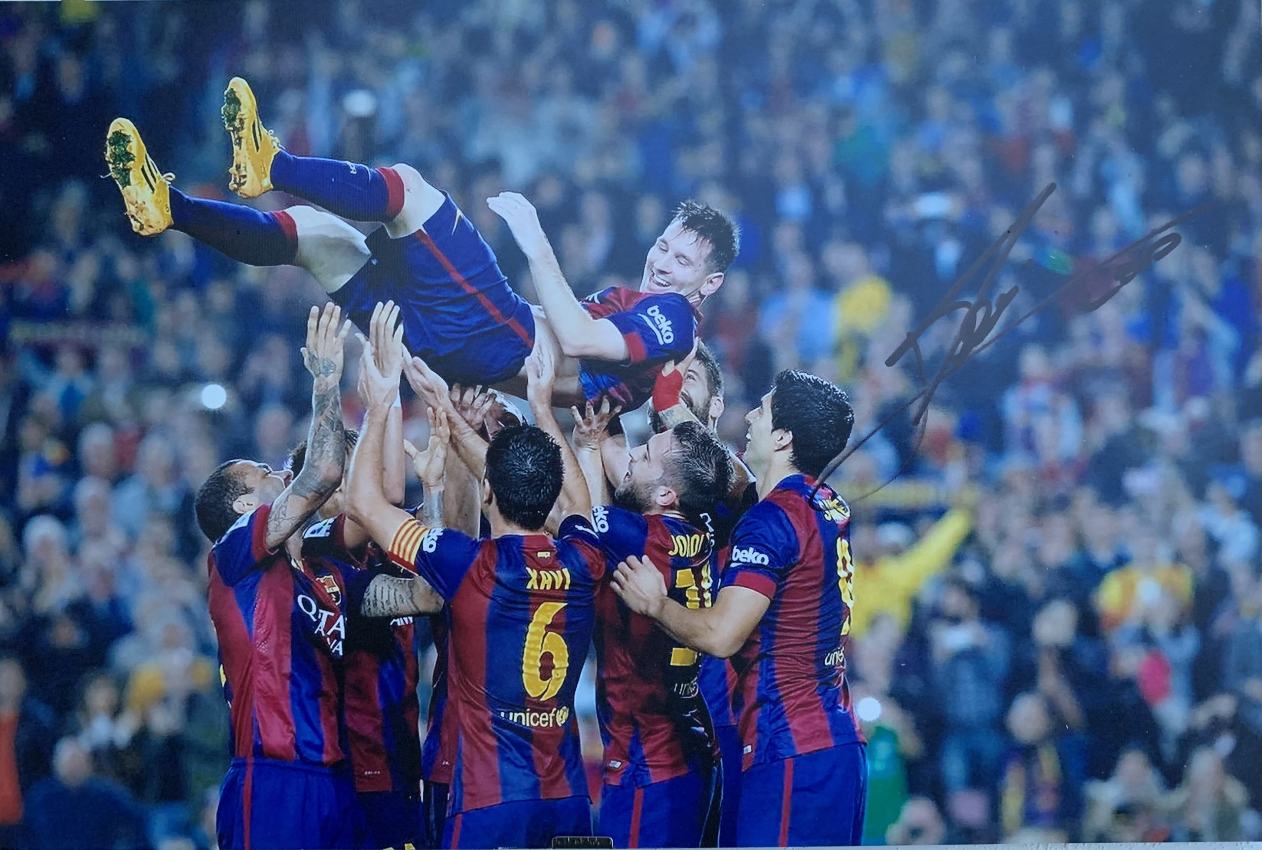 FOTO rècord gols liga 22/11/2014 hat trick Leo Messi supera Zarra con 253 goles