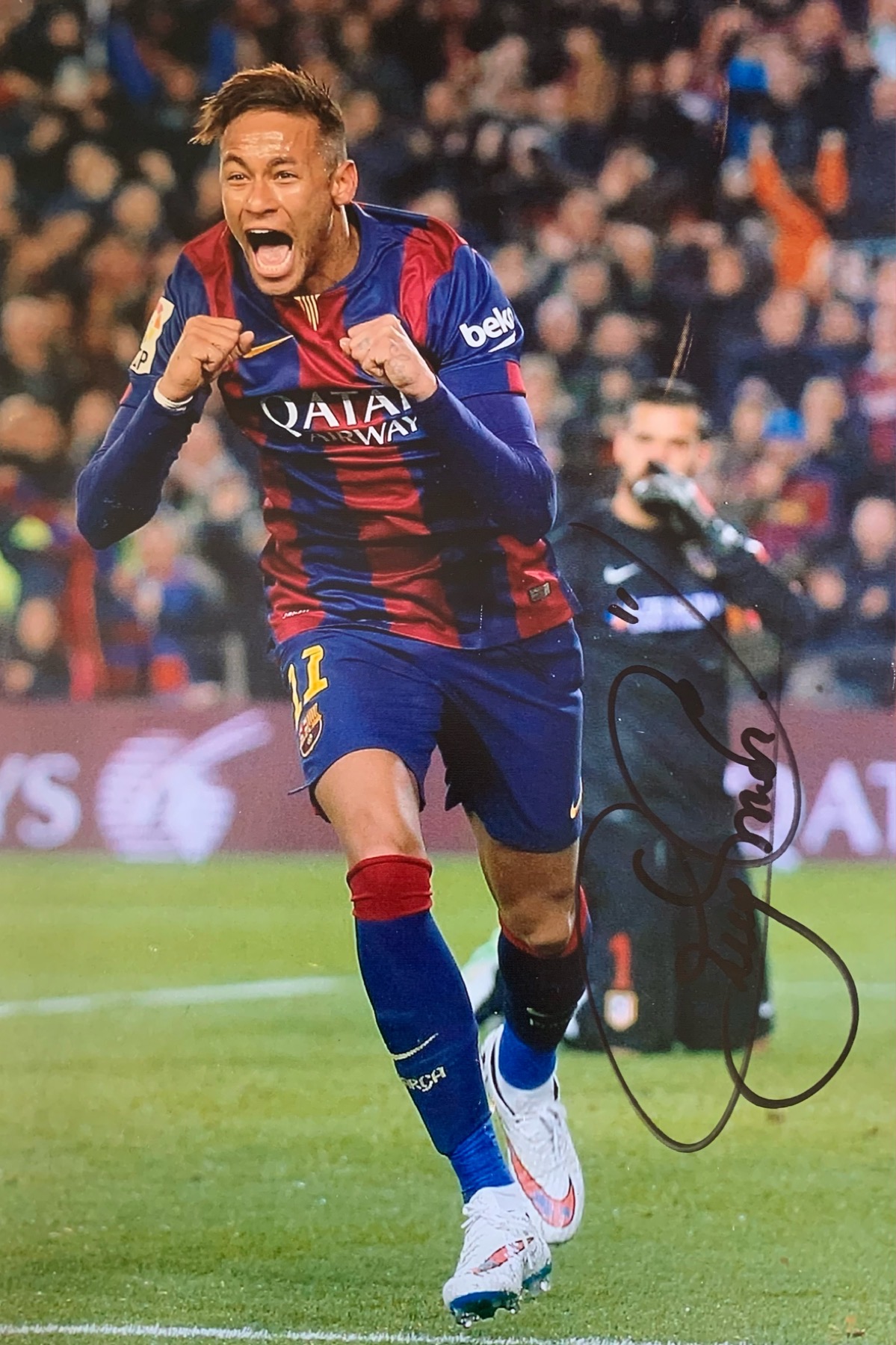 FOTO signada per Neymar Jr. Liga 2014-2015 Barça 2on triplet el millor tridente Messi Suarez