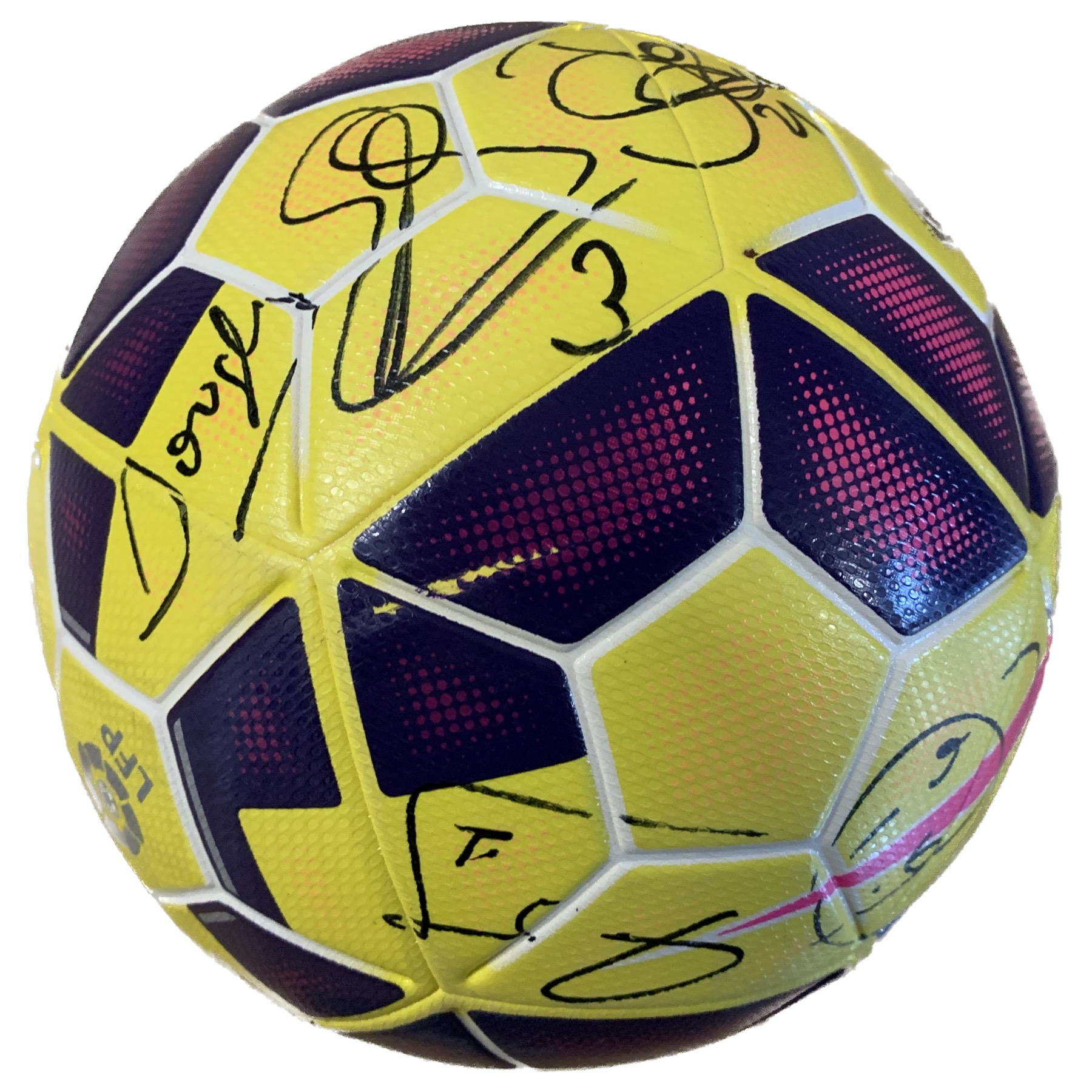 Pilota de partit nike liga 2014-2015 FC Barcelona signada pels jugadors del Barça