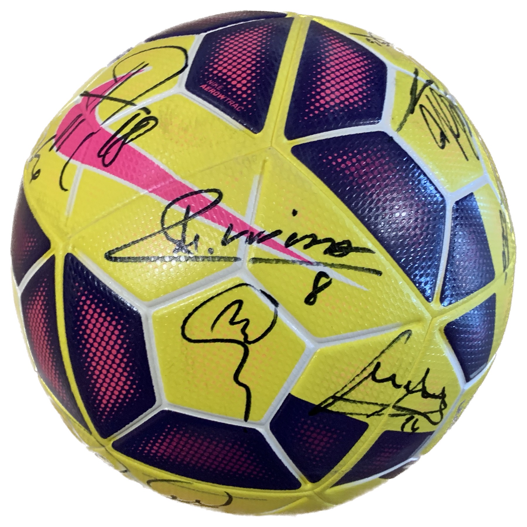 Pilota de partit nike liga 2014-2015 FC Barcelona signada pels jugadors del Barça