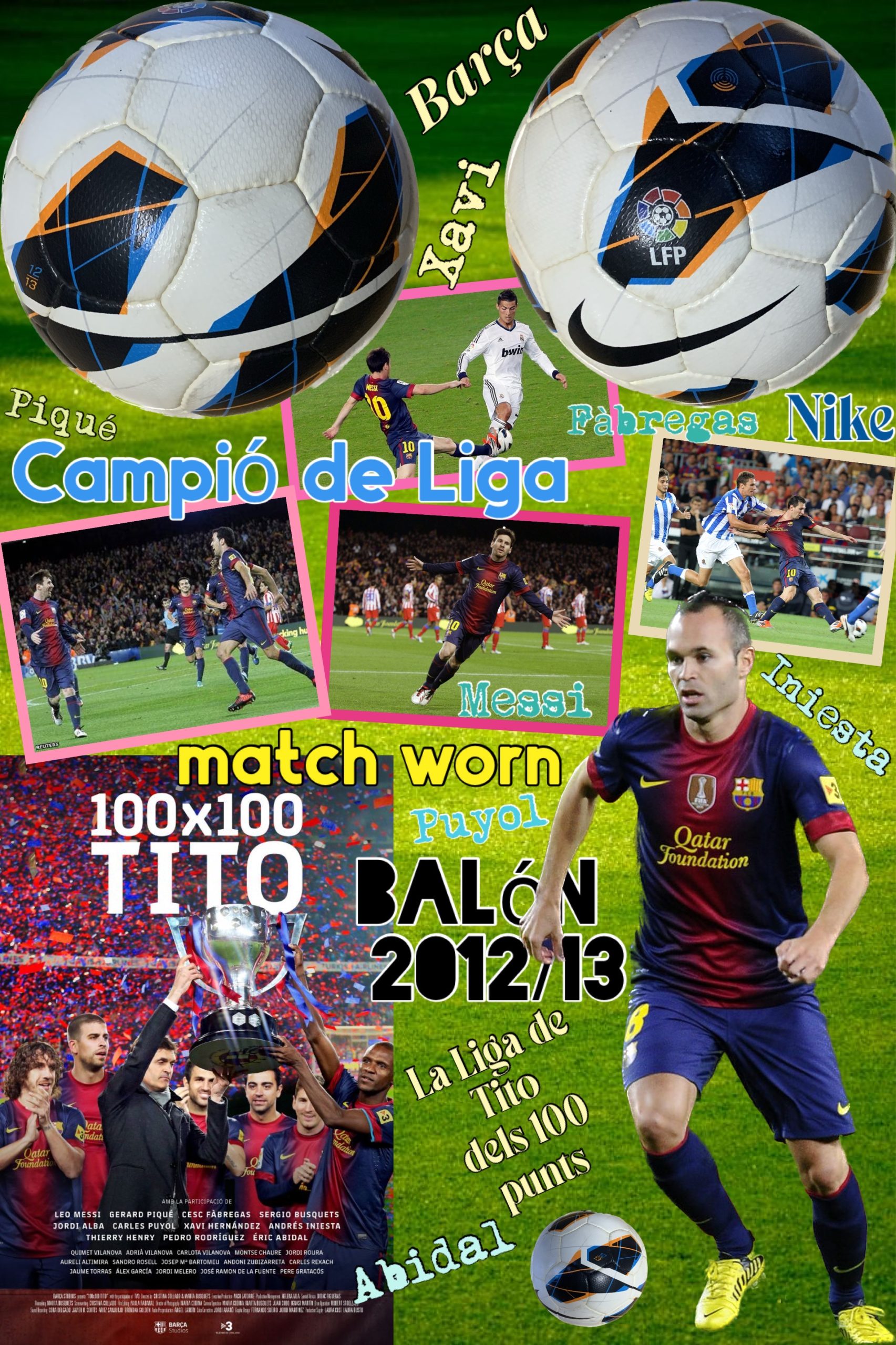 Pilota de partit nike liga dels 100 punts Tito Vilanova 2012-2013 FC Barcelona
