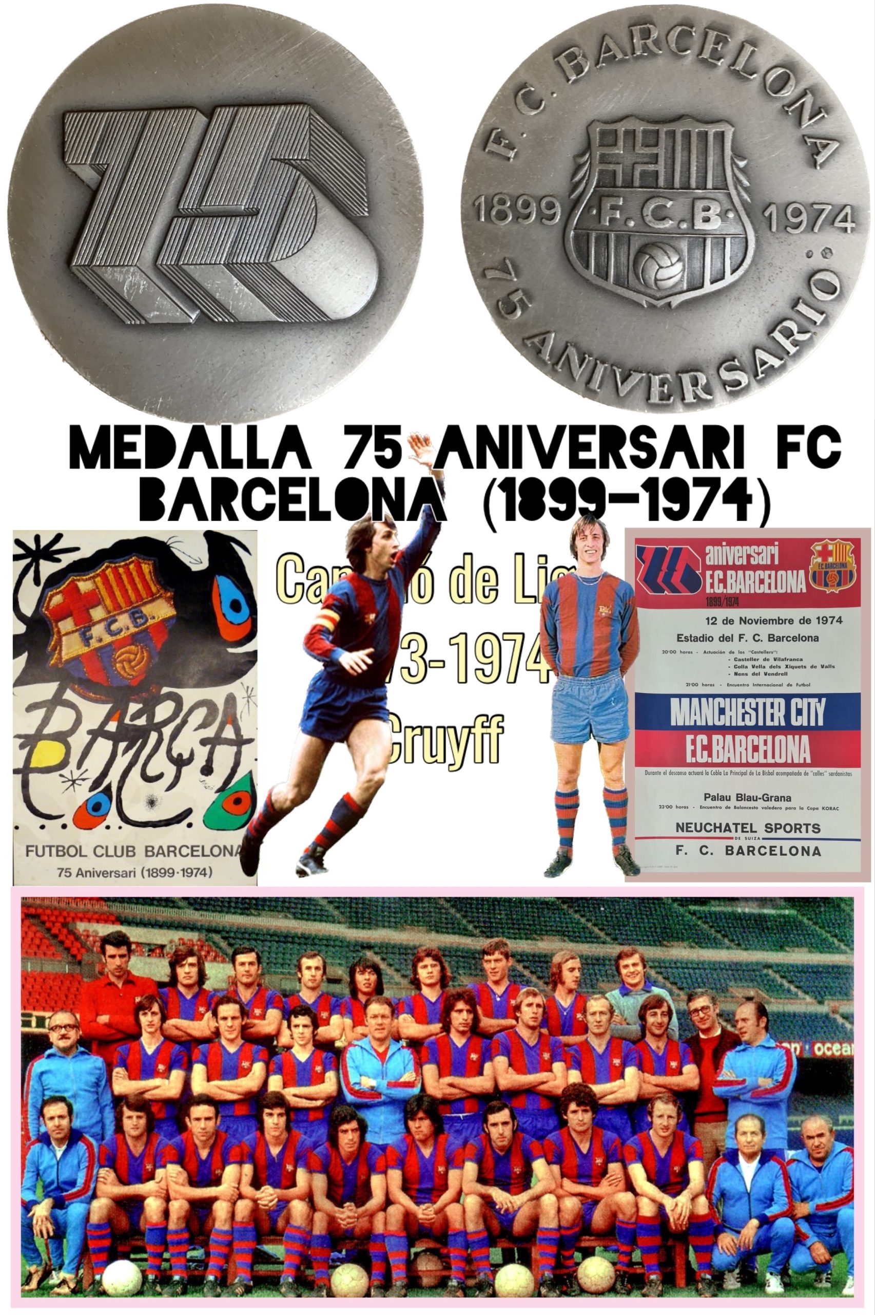 Medalla commemorativa 75è aniversari 1899-1974 FC Barcelona