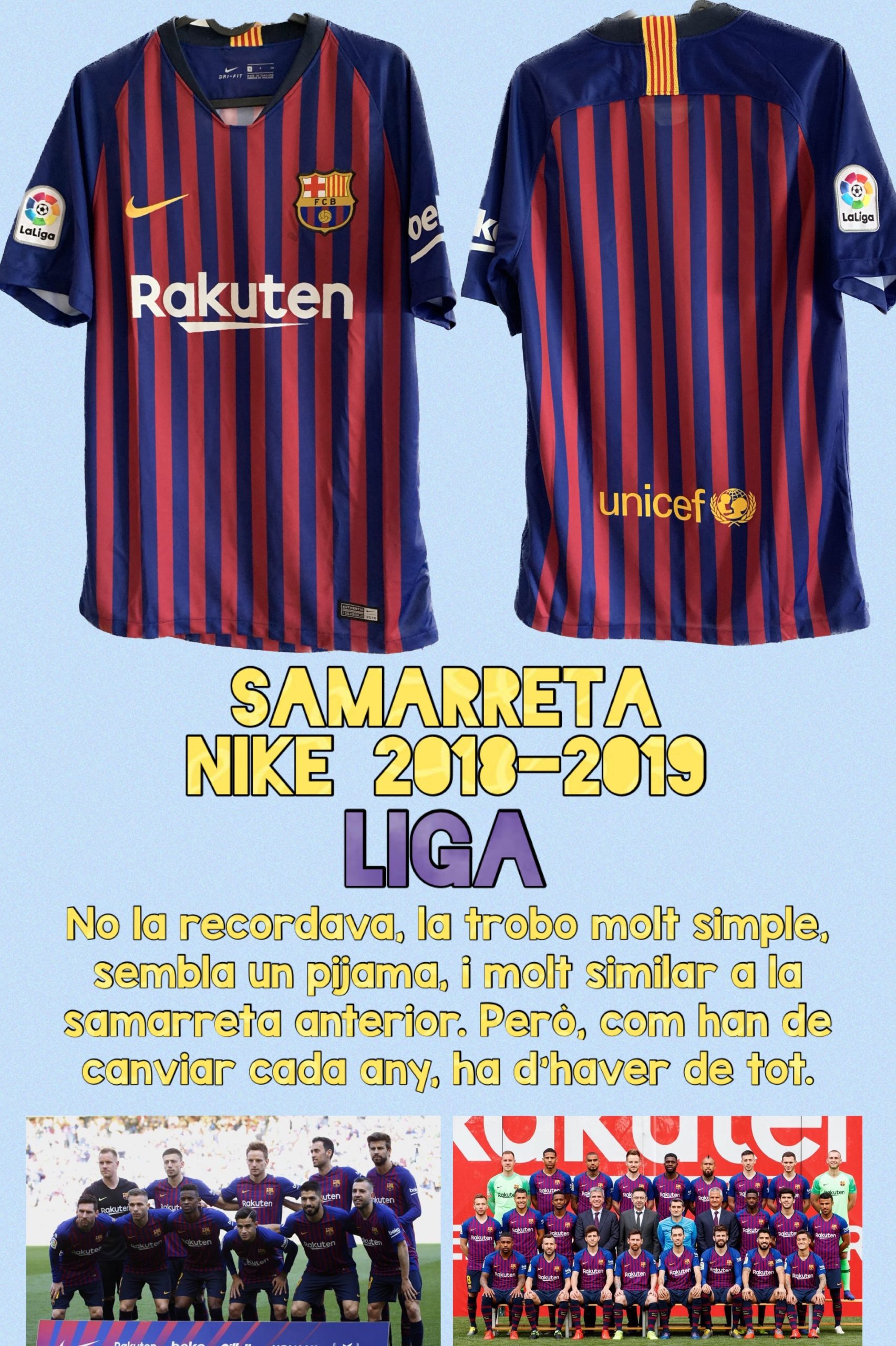 Samarreta Liga Nike 2018-2019 FC Barcelona