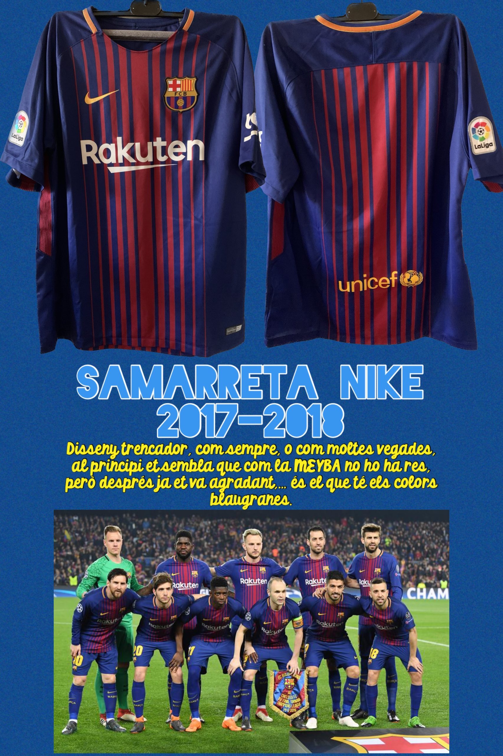 Samarreta Liga Nike 2017-2018 FC Barcelona
