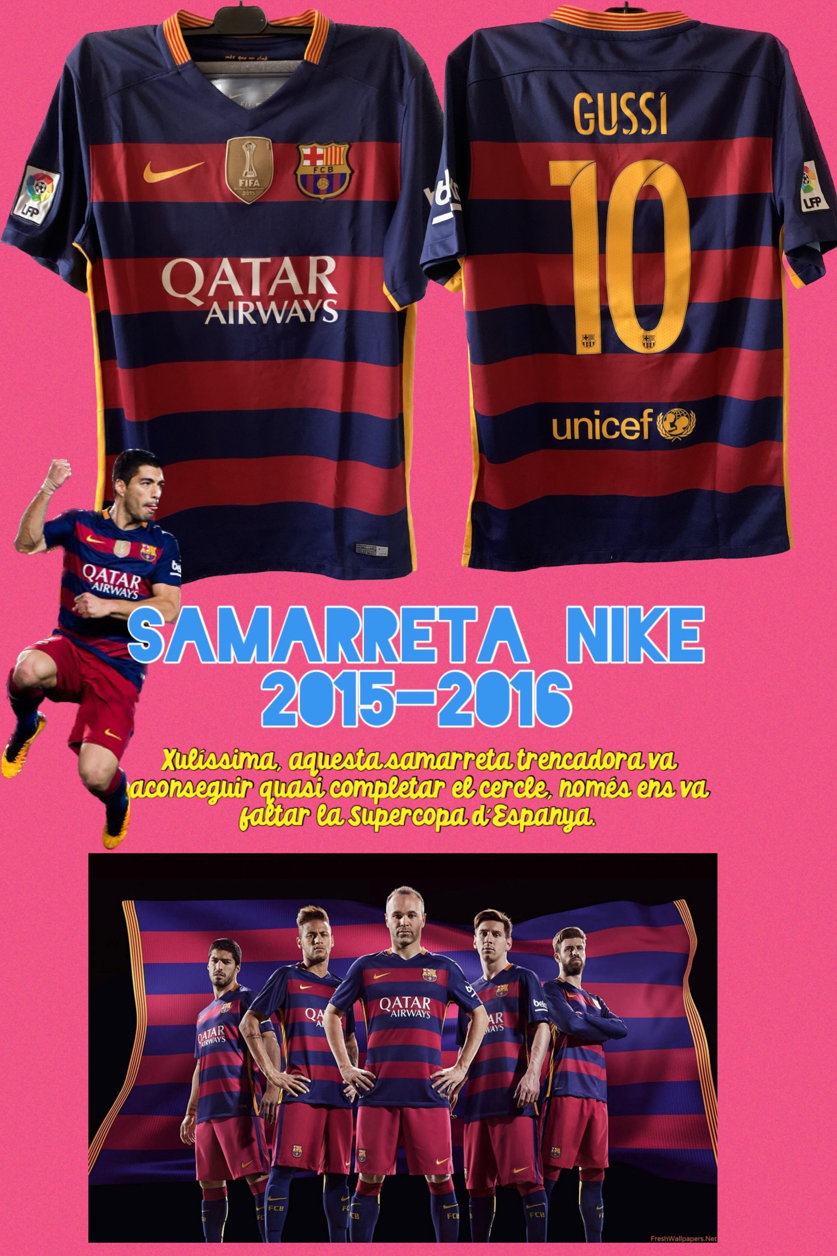 Samarreta Liga Nike 2015-2016 FC Barcelona