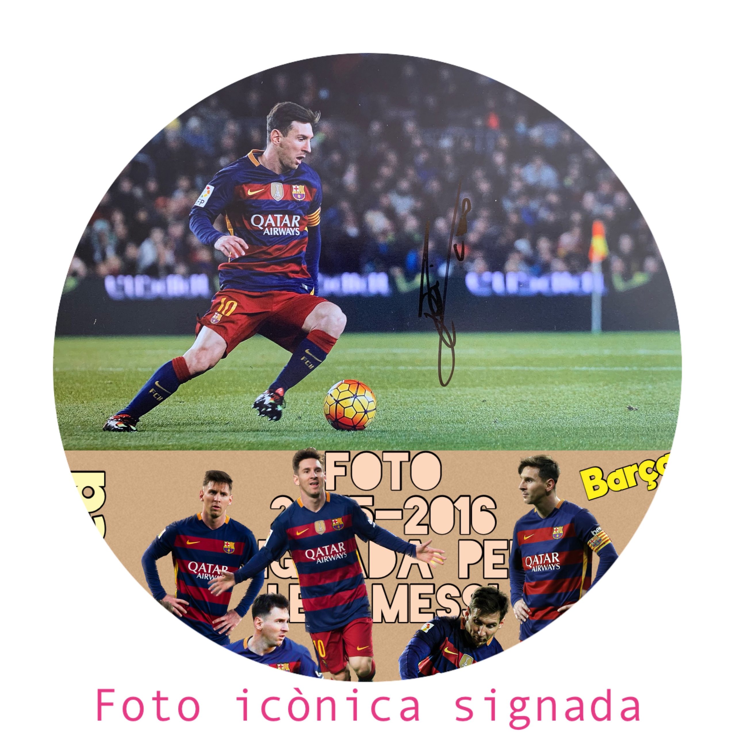 Foto Messi 2015-2016 signada hand signed segona volta Lliga