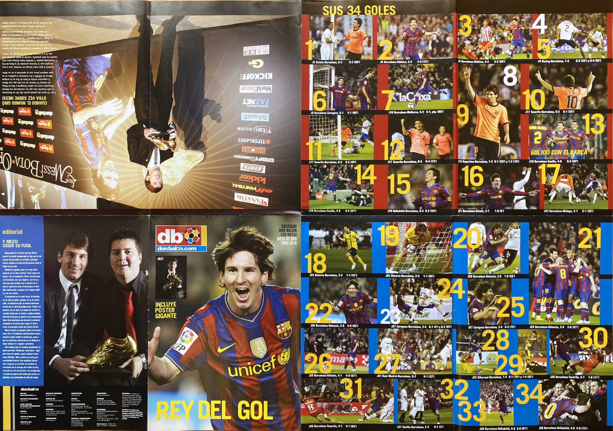 Leo Messi rey del Gol, pòster Don Balón 2010-2011 34 gols