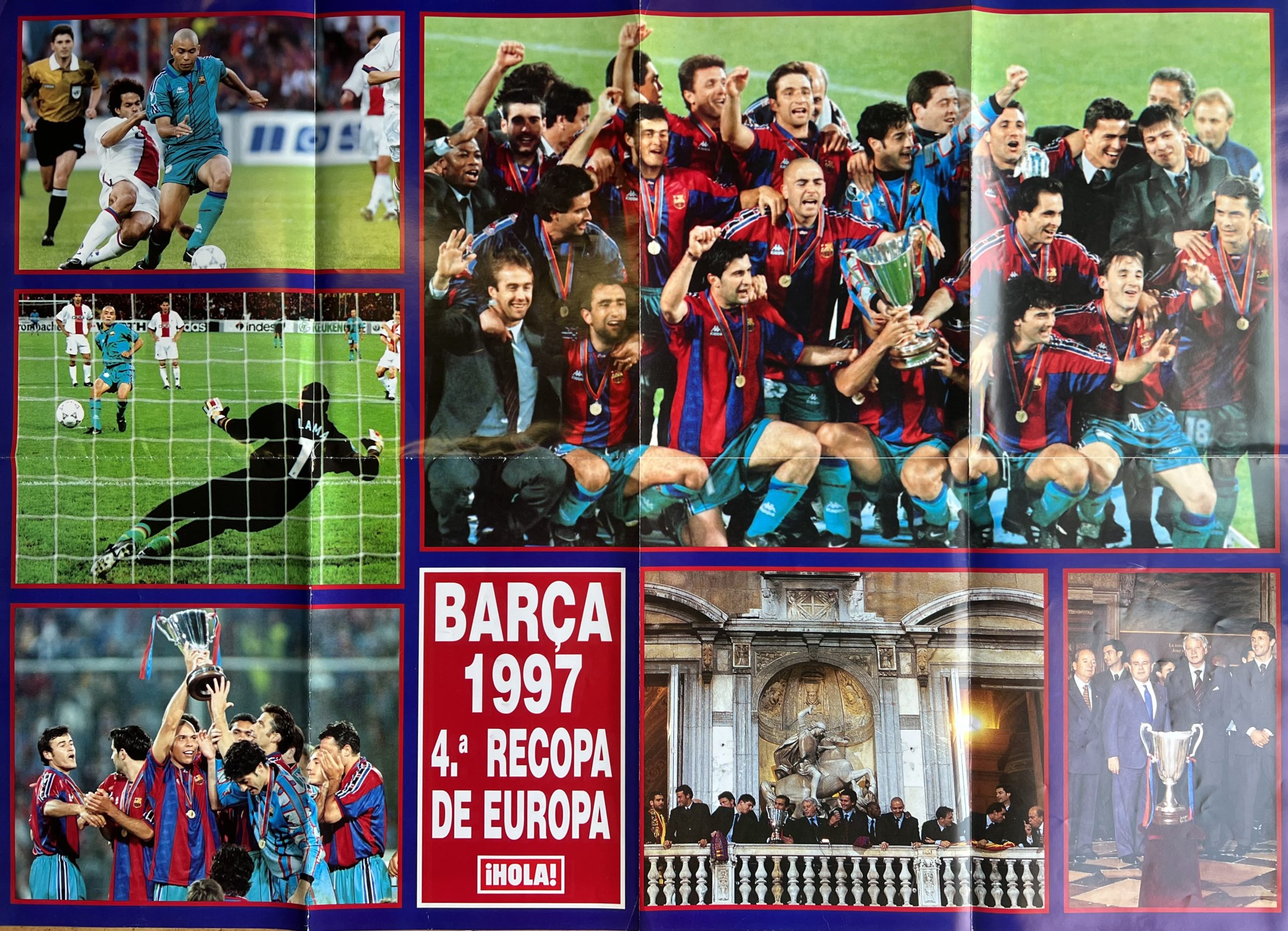 Pòster Hola FC Barcelona 1997 Campió Recopa Europa