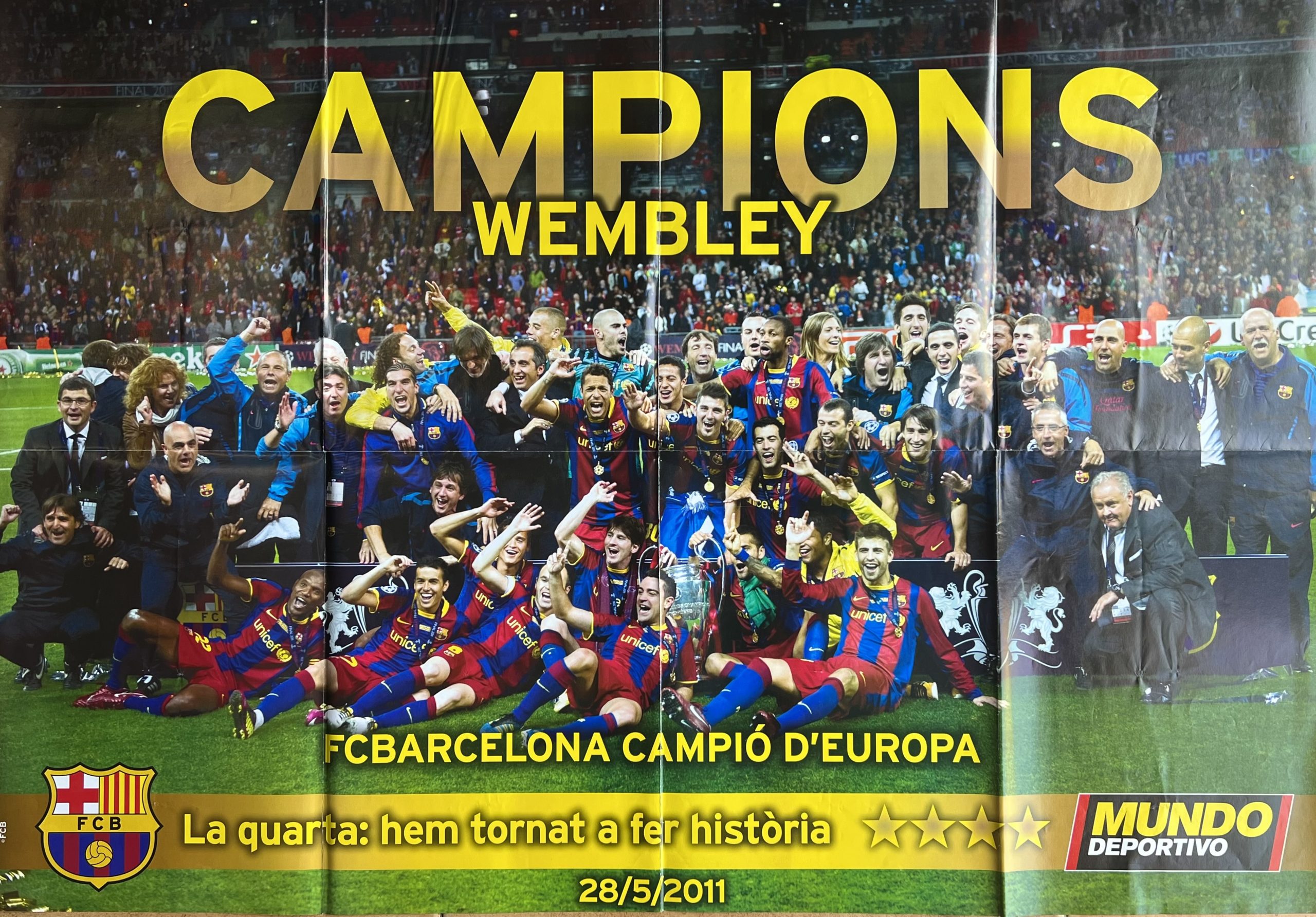 Pòster FCBarcelona Campions de la Champions 2011 El Mundo Deportivo