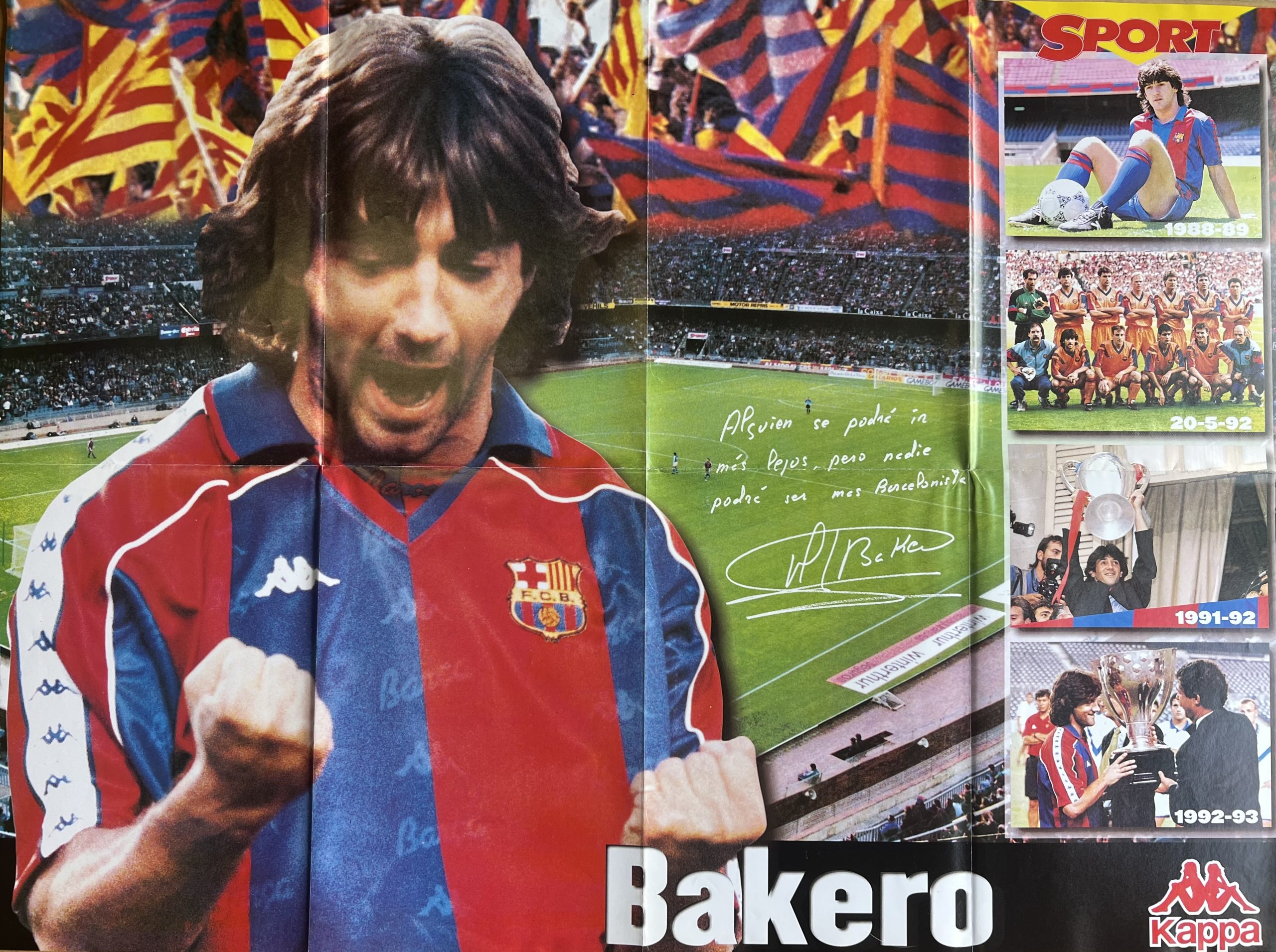 Pòster Sport despedida de Bakero 1997 FC Barcelona