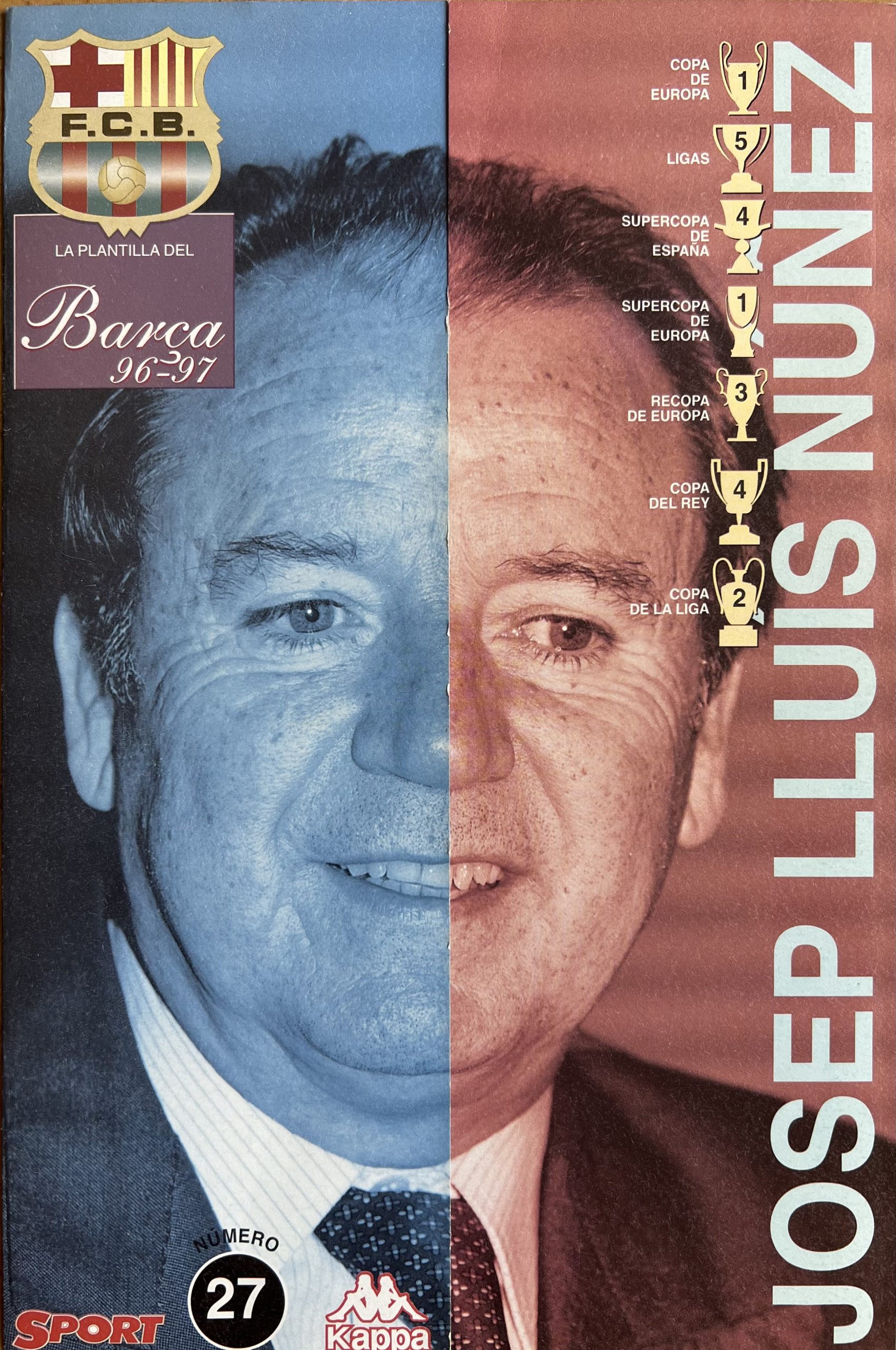 Fitxes del Barça 1996-1997 diari SPORT Nuñez