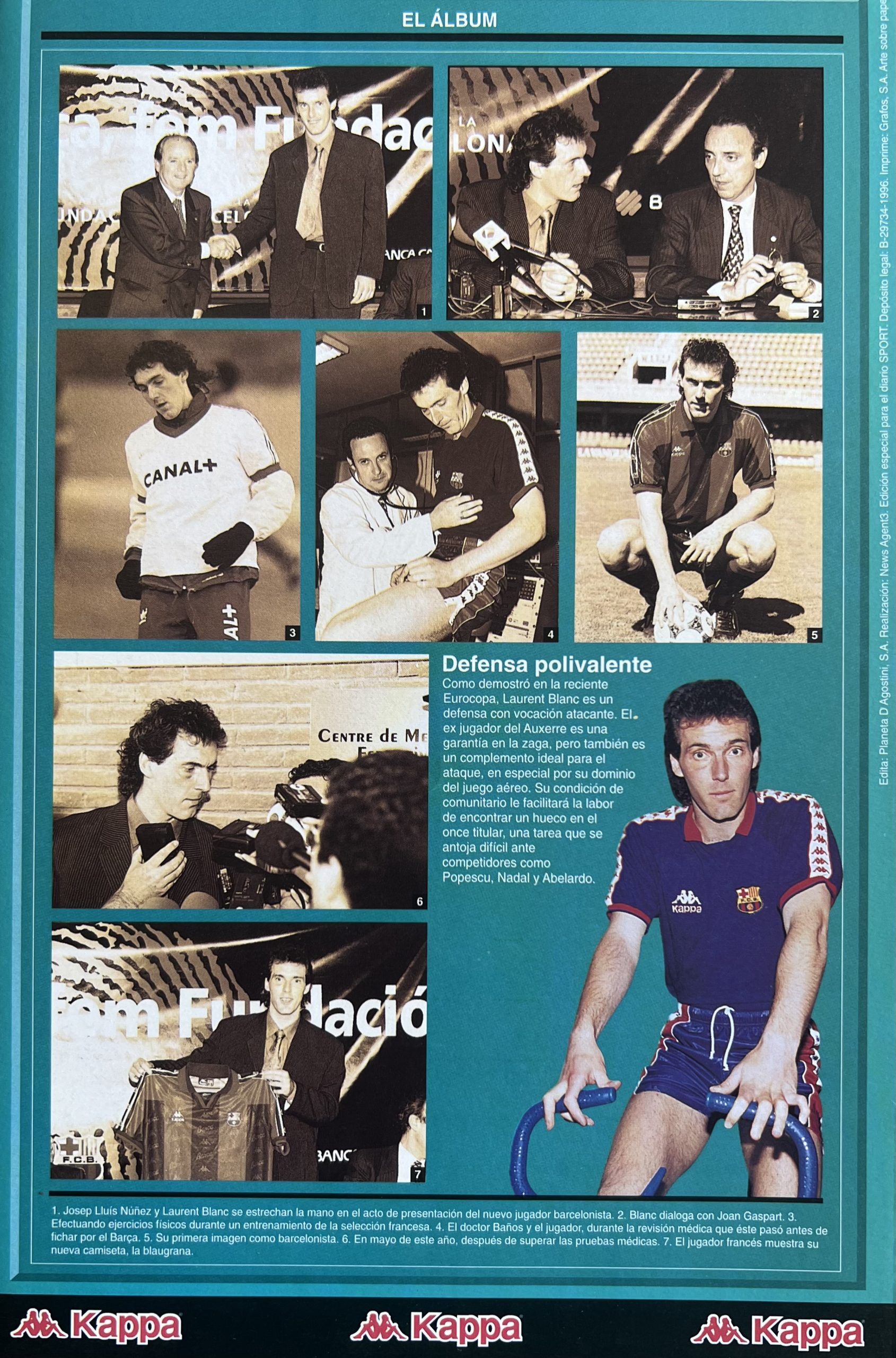 Fitxes del Barça 1996-1997 diari SPORT Laurent Blanc