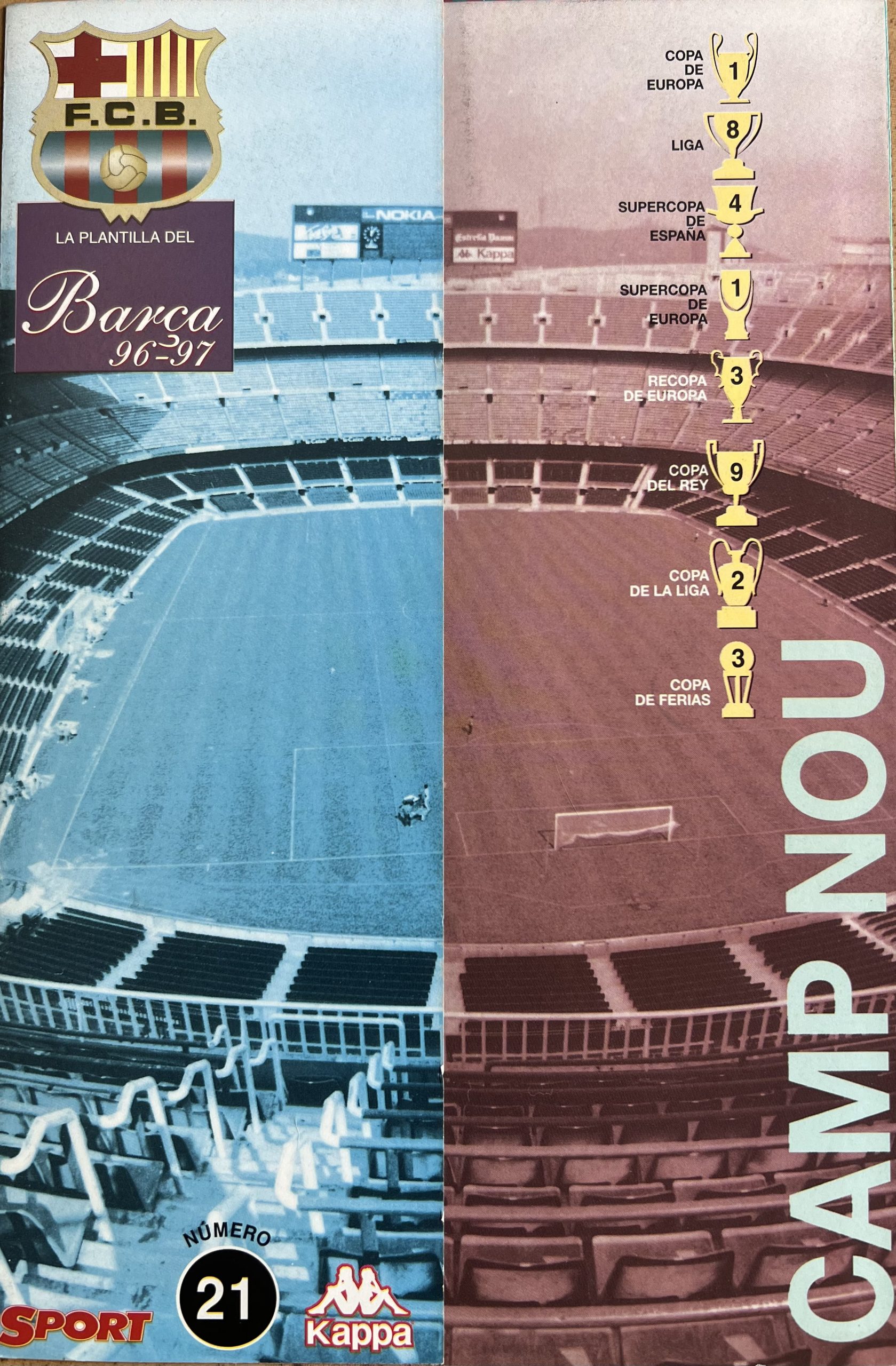 Fitxes del Barça 1996-1997 diari SPORT Camp Nou