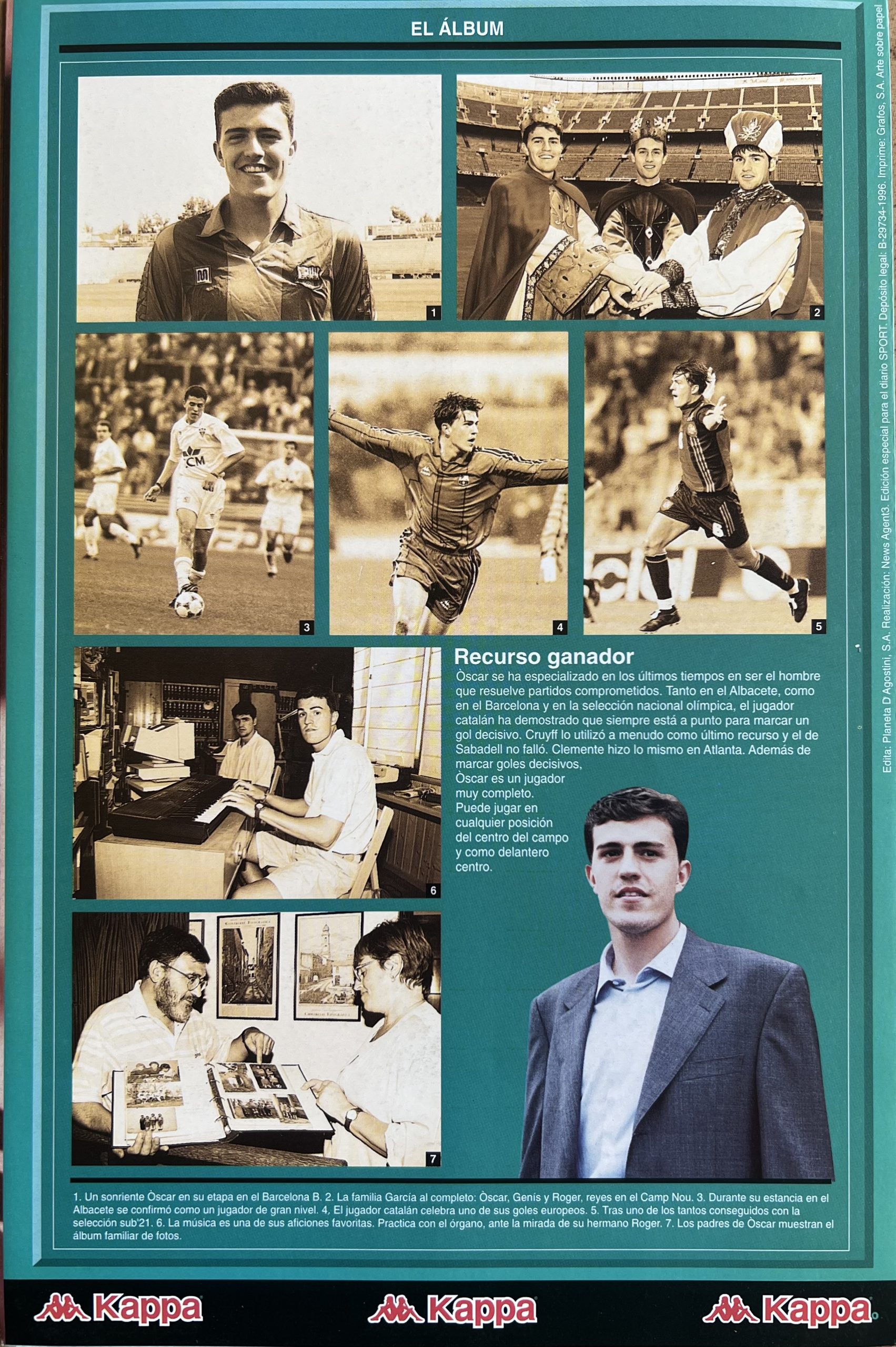 Fitxes del Barça 1996-1997 diari SPORT Oscar