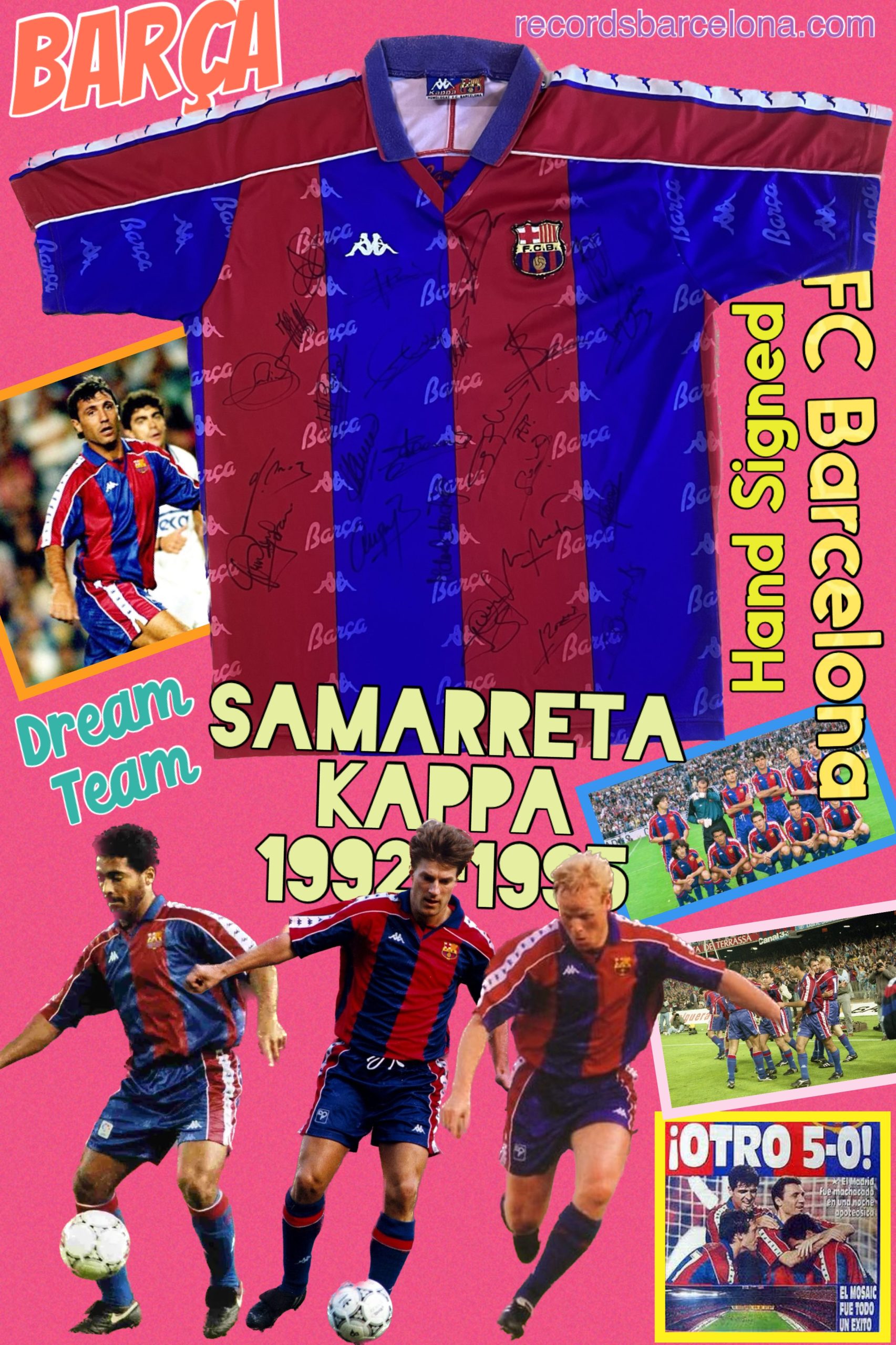 SAMARRETA KAPPA 1992-1996 FC BARCELONA signada pels jugadors del Barça