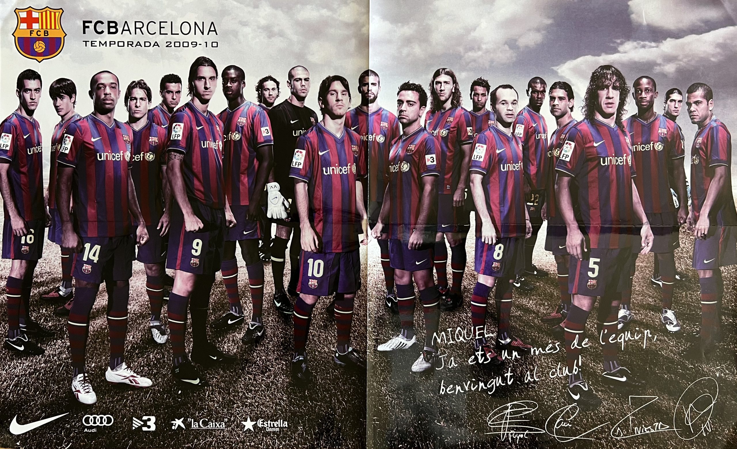 pòster FC Barcelona 2009-2010 benvinguda com a soci del Barça