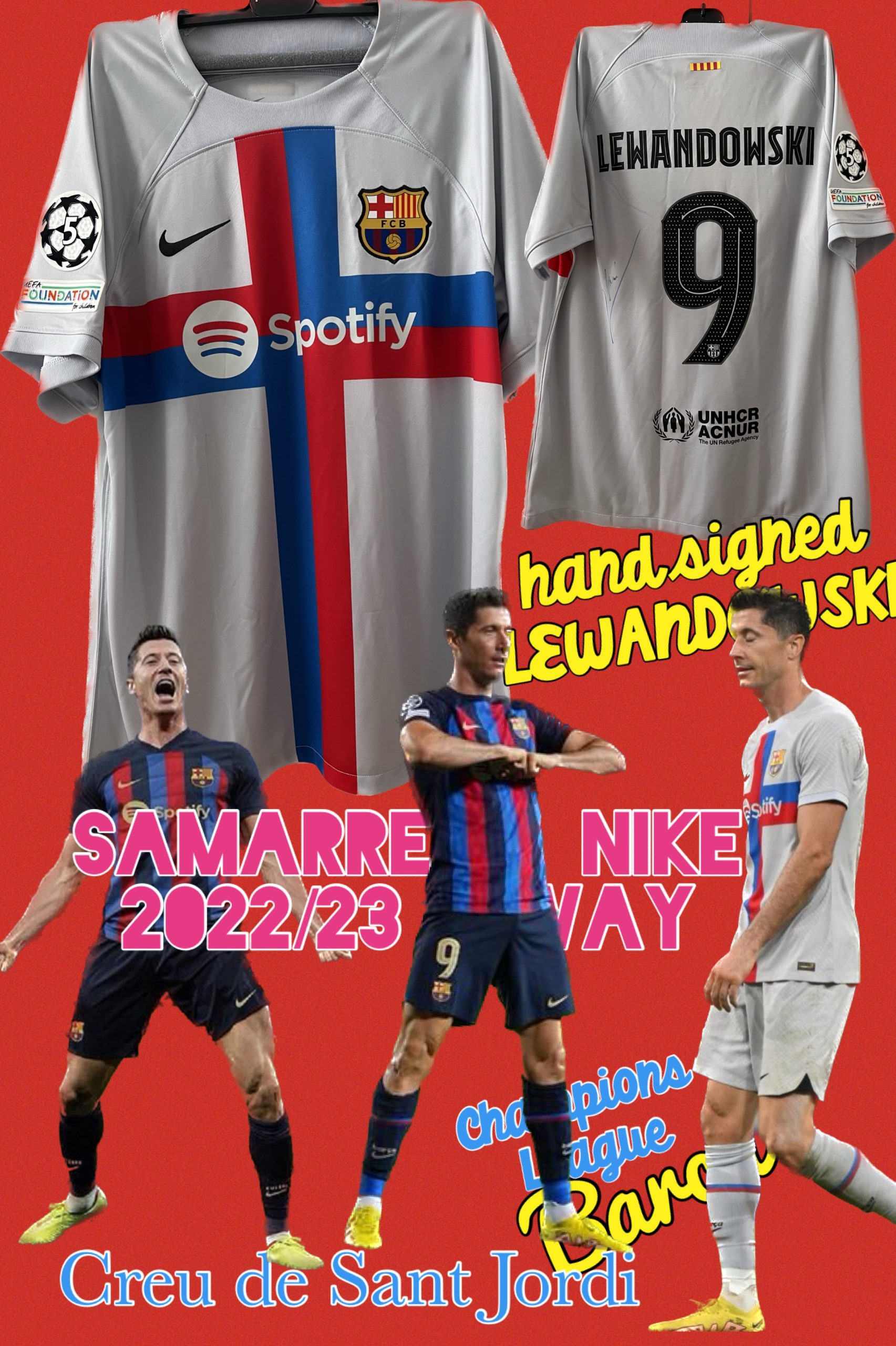 Samarreta Nike 2022/23 away Lewandpwski hand signed FC Barcelona