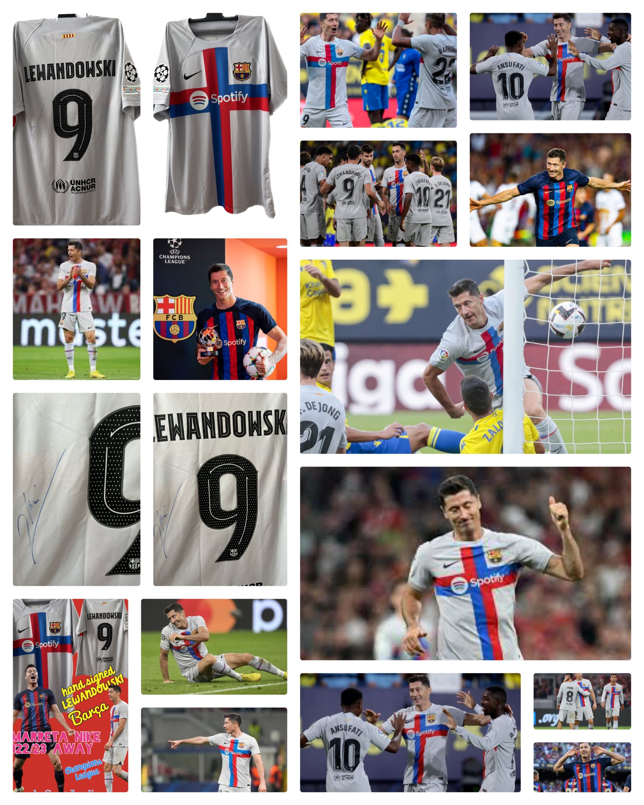 Samarreta Nike 2022/23 away Lewandpwski hand signed FC Barcelona