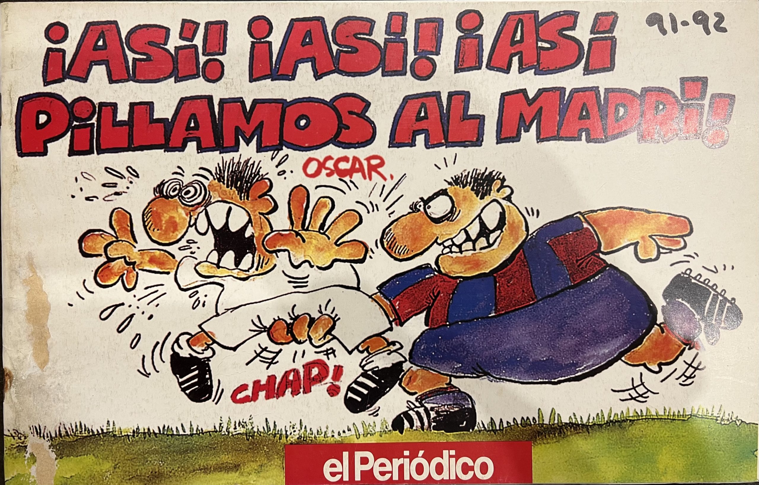 Vinyeta Así pillamos al Madrid d’Òscar Nebreda, Lliga 1991-1992