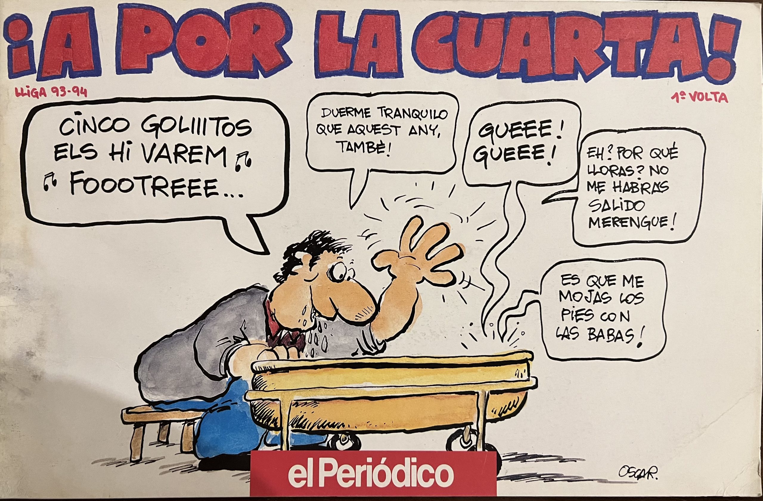Vinyetes Oscar Nebreda crònica partit 1993-1994 diari el Periódico